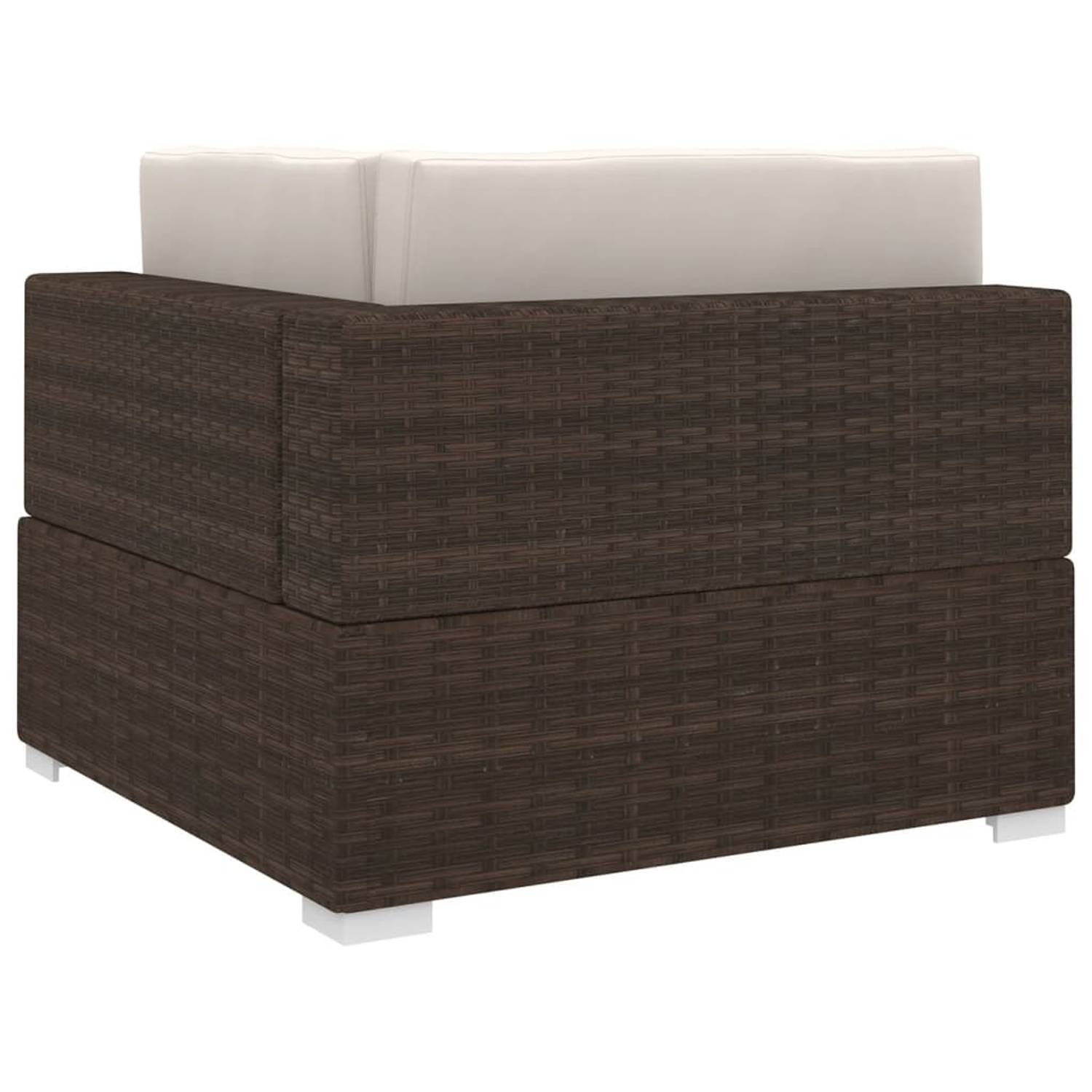 Vidaxl Sectional Corner Chair 1 Pc With Cushions Poly Rattan Brown Vidaxl Sectional Corner Chair 1 Pc With Cushions Poly Rattan Brown