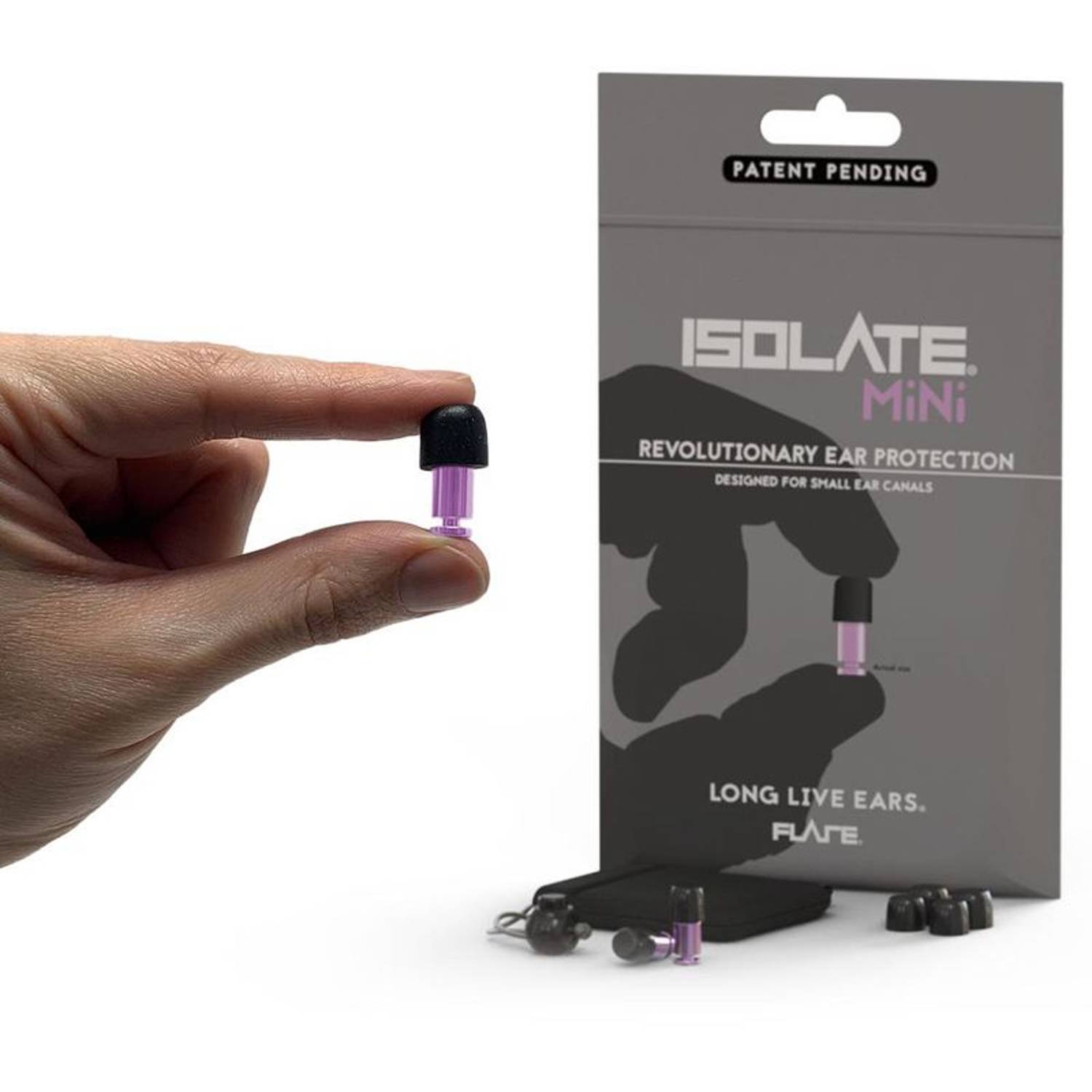 Flare ISOLATE Mini Earplug Silver Pink Flare ISOLATE Mini Earplug Silver Pink