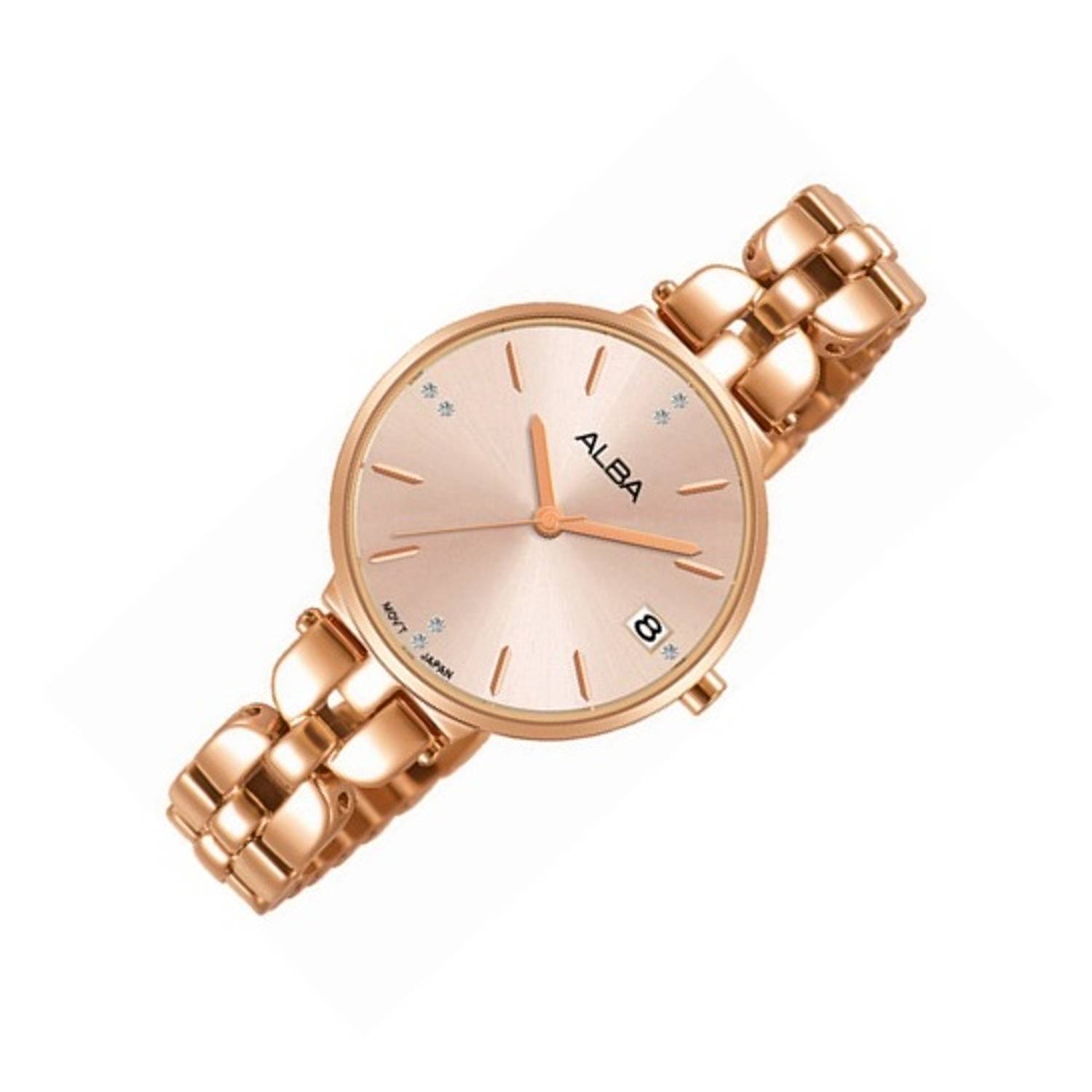 Alba AG8J46X1 Ladies Rose Gold 3 Hands Date Watch Alba AG8J46X1 Ladies Rose Gold 3 Hands Date Watch