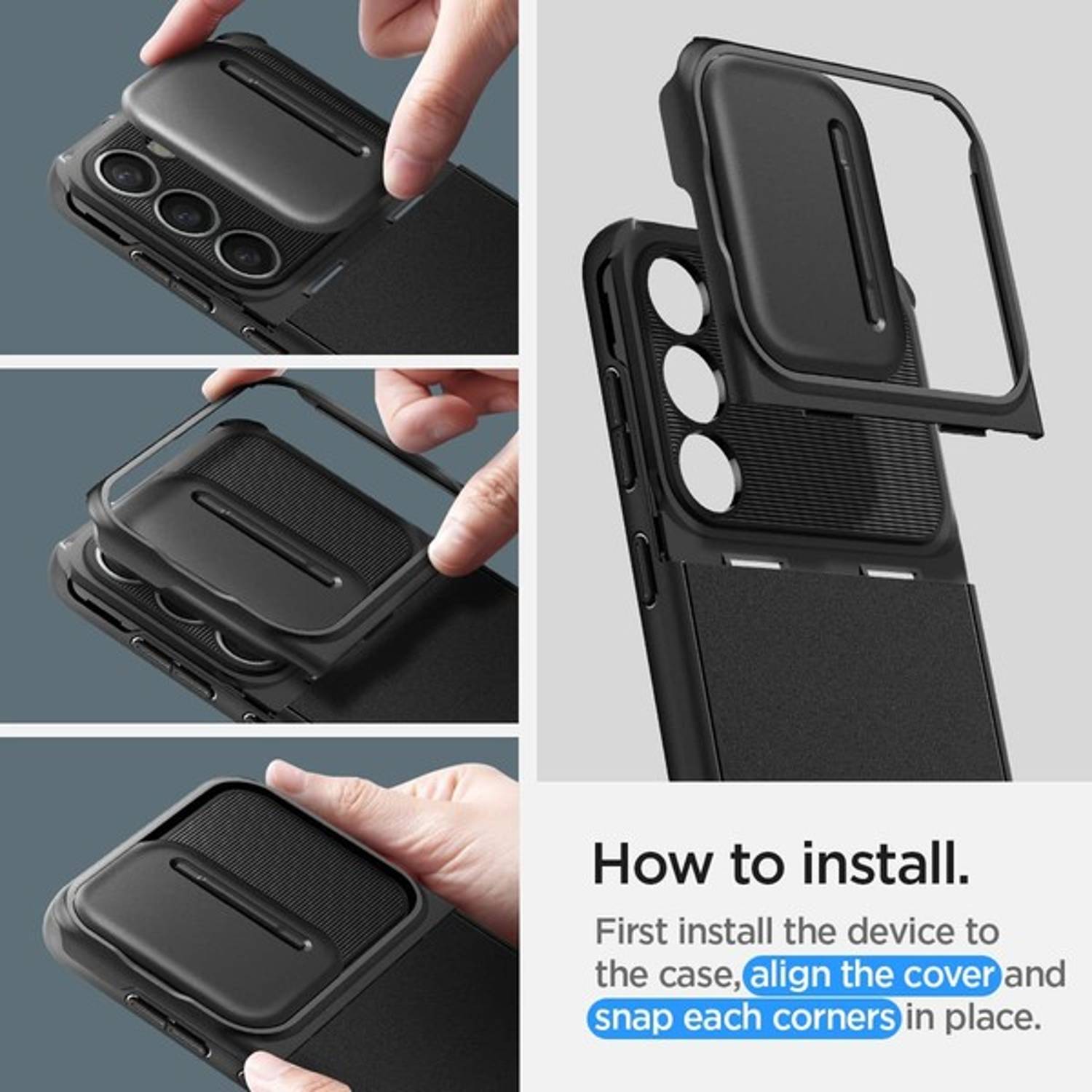 Spigen Optik Armor case for Galaxy s23 PLUS Black Spigen Optik Armor case for Galaxy s23 PLUS Black