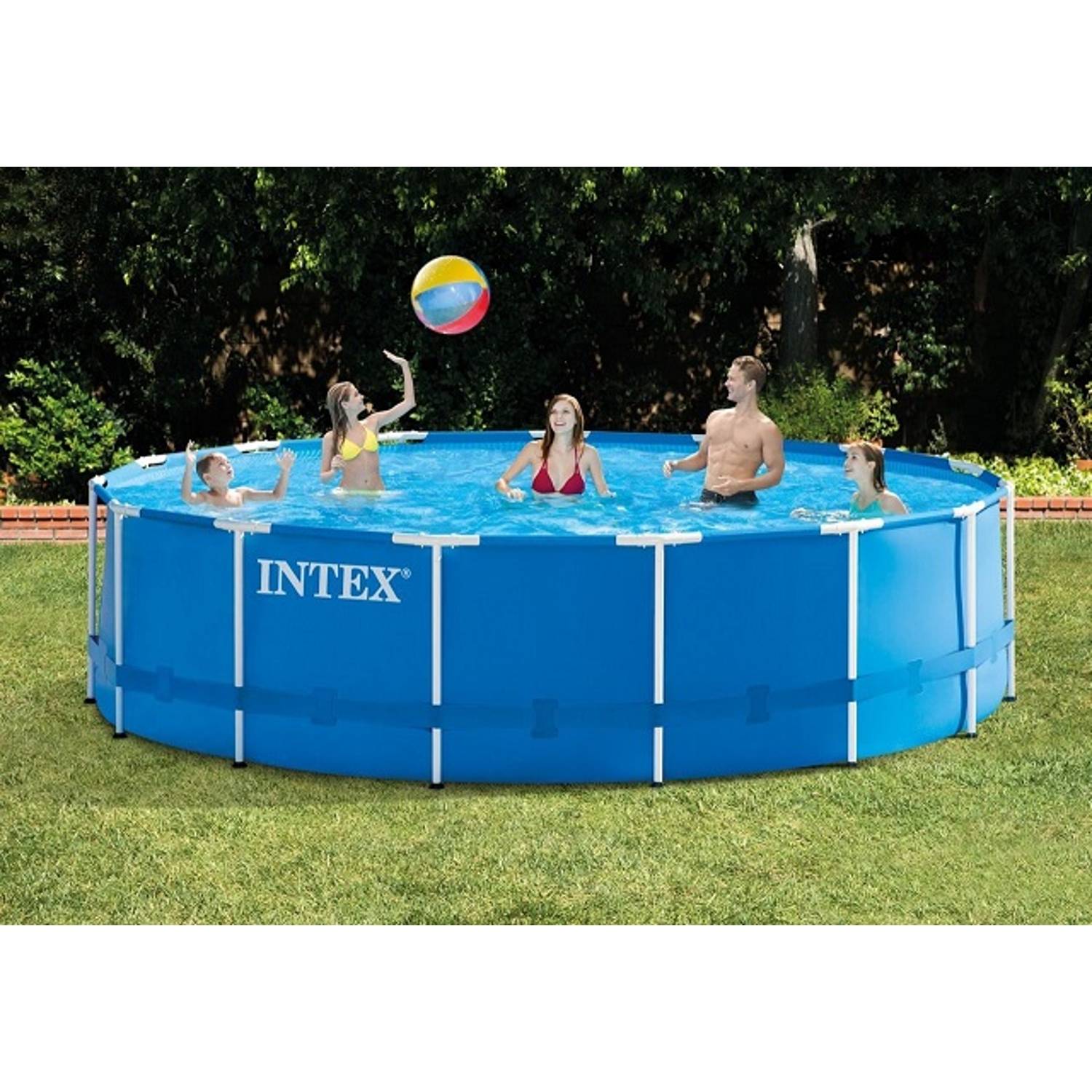 Intex 15ft x 48inch Metal Frame Pool Set Intex 15ft x 48inch Metal Frame Pool Set