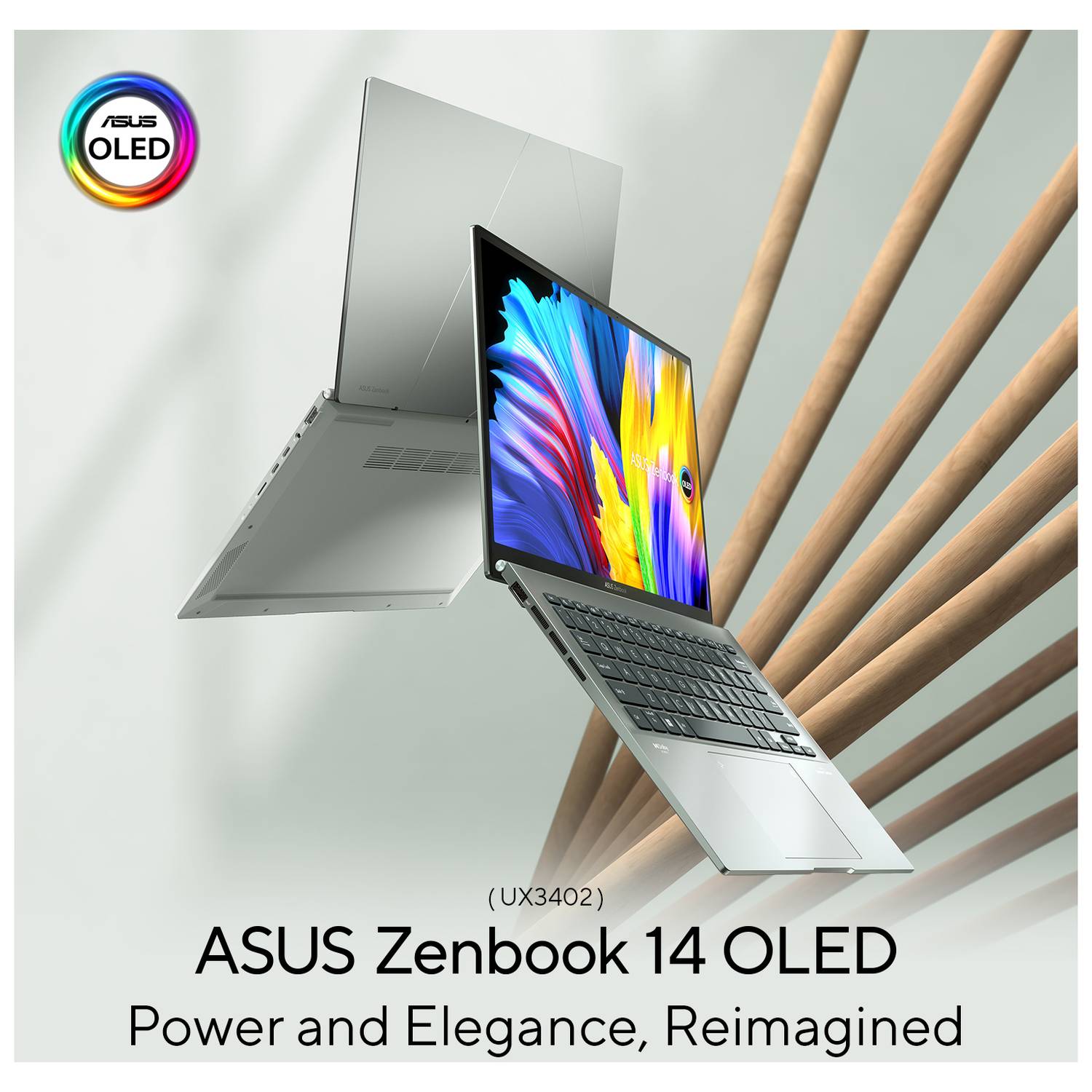 Asus Zenbook 14 OLED UX3402ZA-OLED1Q7W Slim Laptop – Core i7 2.1GHz 16GB 1TB Shared Win11Home 14inch 2.8K Aqua Celadon English/Arabic Keyboard Asus Zenbook 14 OLED UX3402ZA-OLED1Q7W Slim Laptop – Core i7 2.1GHz 16GB 1TB Shared Win11Home 14inch 2.8K Aqua Celadon English/Arabic Keyboard