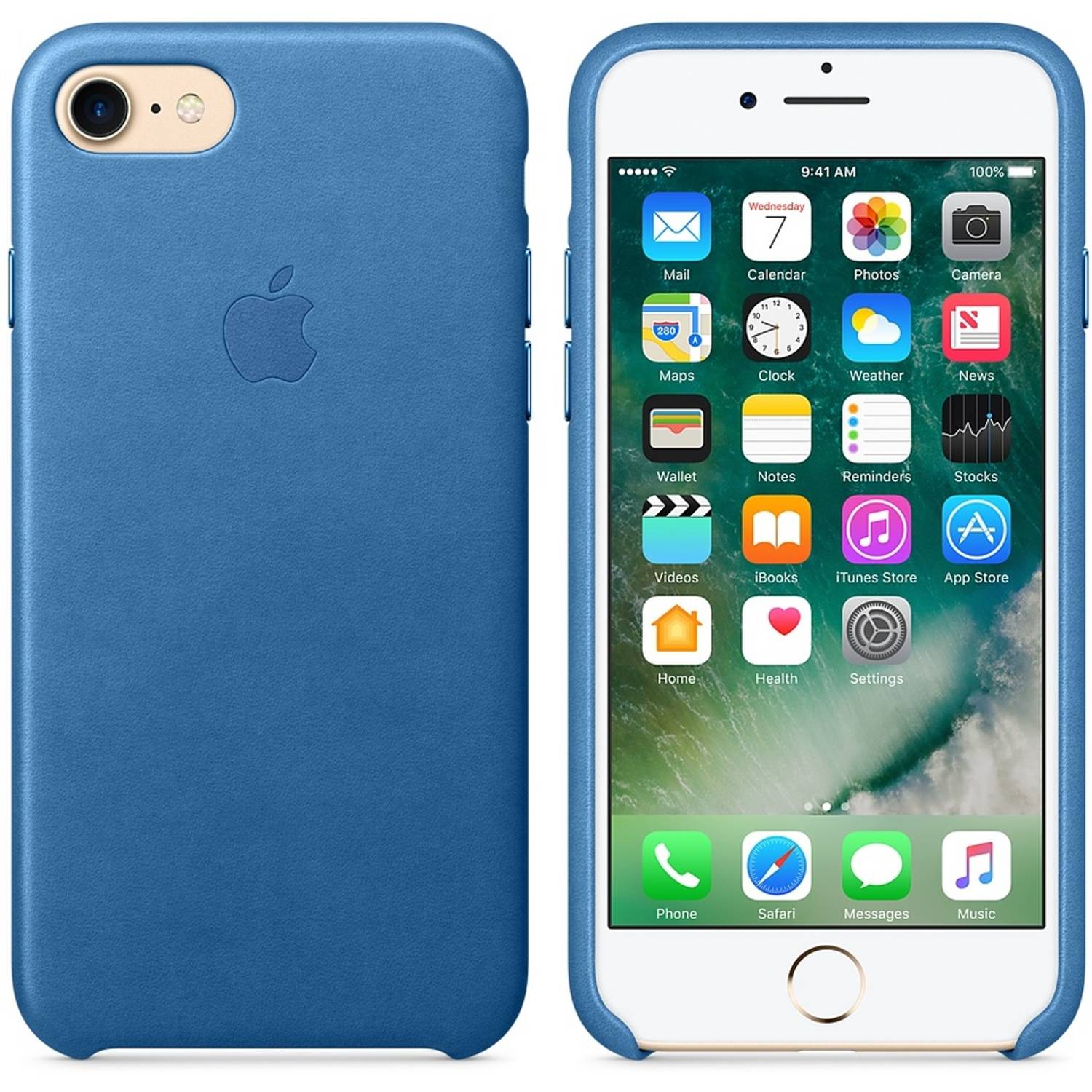 Apple MMY42ZM/A iphone 7 Leather Case Sea Blue Apple MMY42ZM/A iphone 7 Leather Case Sea Blue