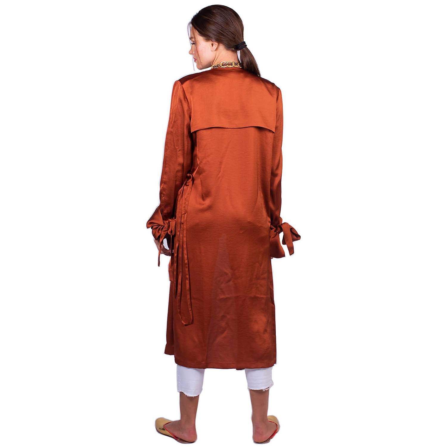 ELVI Rust Brown Alya Tie-Up Duster Coat Size 20 ELVI Rust Brown Alya Tie-Up Duster Coat Size 20