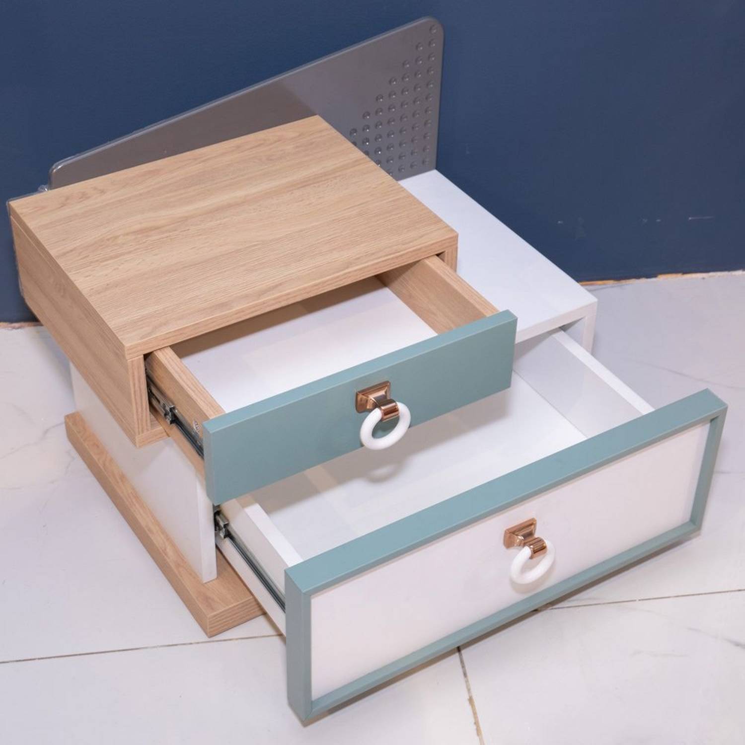 Porto White and Natural Oak Porto Nightstand 150*59 cm Porto White and Natural Oak Porto Nightstand 150*59 cm