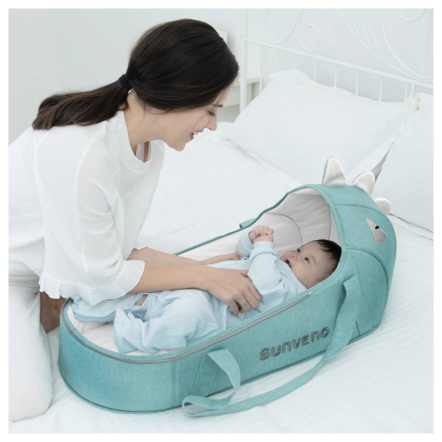 Sunveno Foldable Travel Carry Cot Green Sunveno Foldable Travel Carry Cot Green