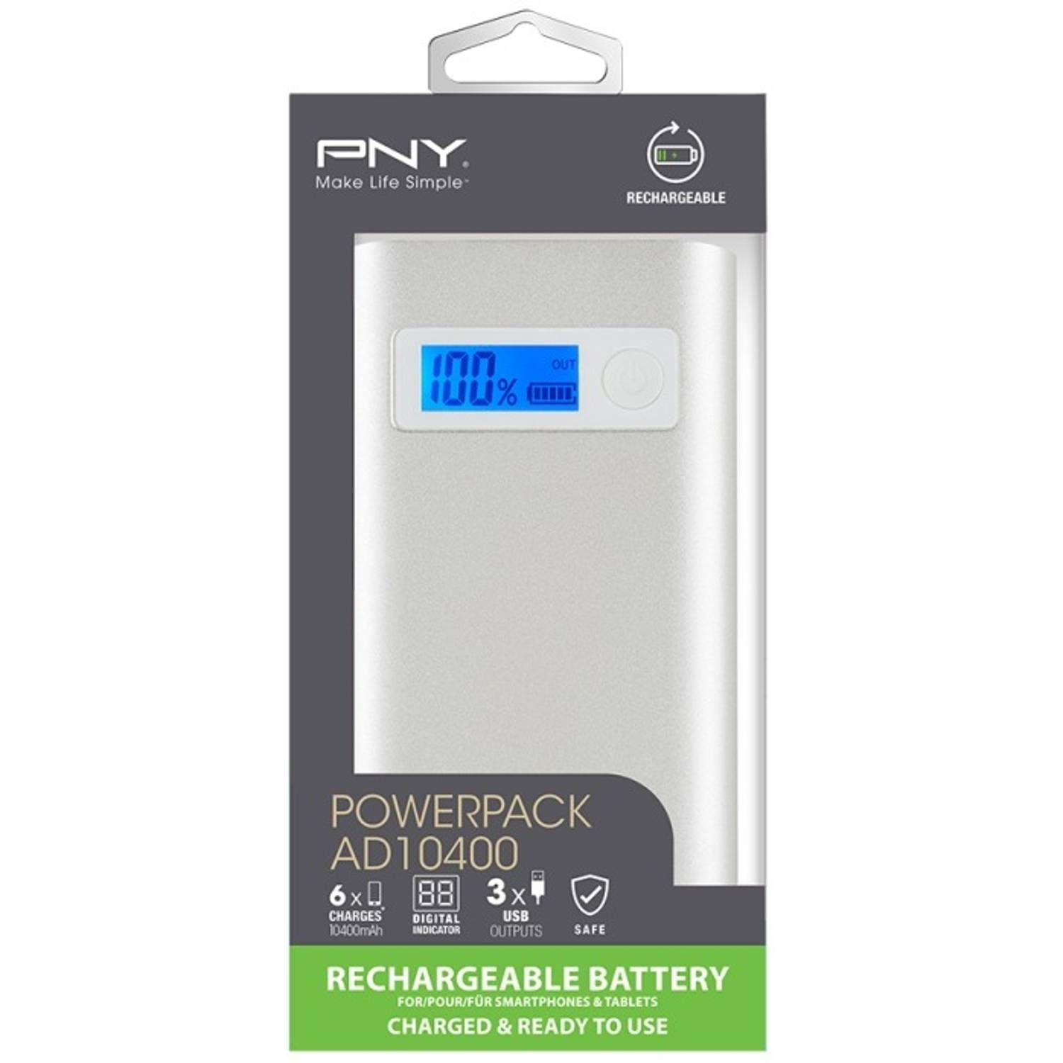 PNY PB1040024S02BRB Power Bank 10400mAh Digital Sliver PNY PB1040024S02BRB Power Bank 10400mAh Digital Sliver