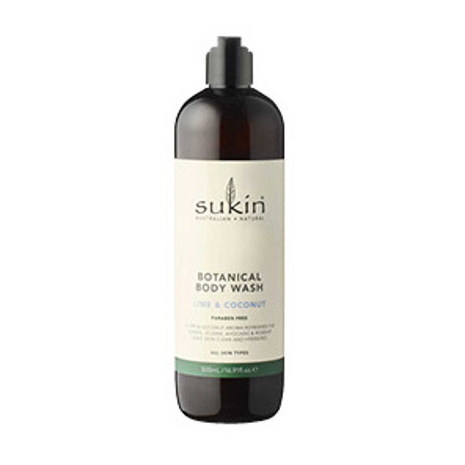 Sukin Botanical Body Wash Lime & Coconut 500ml Sukin Botanical Body Wash Lime & Coconut 500ml