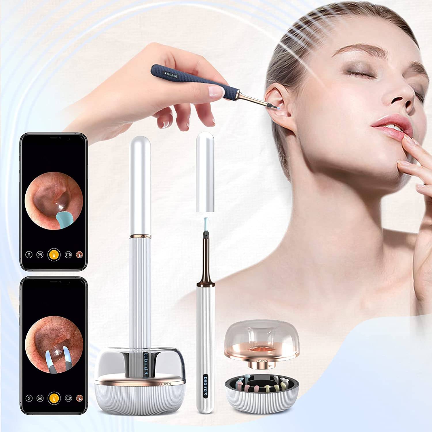 Bebird Note 3 Pro Wireless Smart Ear Stick With 10 Megapixel Hd Otoscope Camera 2 In 1 Rod & Tweezer Ear Cleaner 12 Pieces Ear Spoons Ear Wax Removal Tool - White Bebird Note 3 Pro Wireless Smart Ear Stick With 10 Megapixel Hd Otoscope Camera 2 In 1 Rod & Tweezer Ear Cleaner 12 Pieces Ear Spoons Ear Wax Removal Tool - White