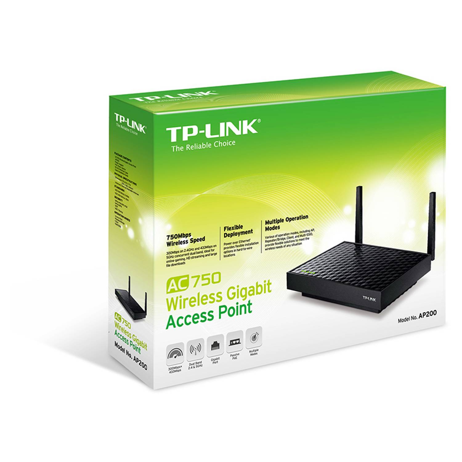 TP-Link Wireless Gigabit Access Point AP200 AC750 TP-Link Wireless Gigabit Access Point AP200 AC750