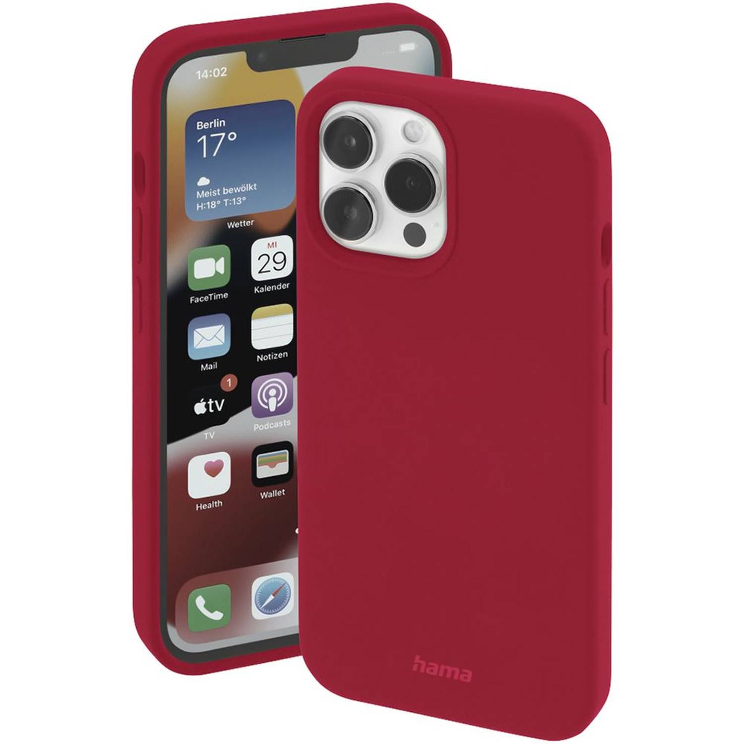 Hama MagCase Finest Feel Pro Case Red Apple iPhone 14 Pro Hama MagCase Finest Feel Pro Case Red Apple iPhone 14 Pro