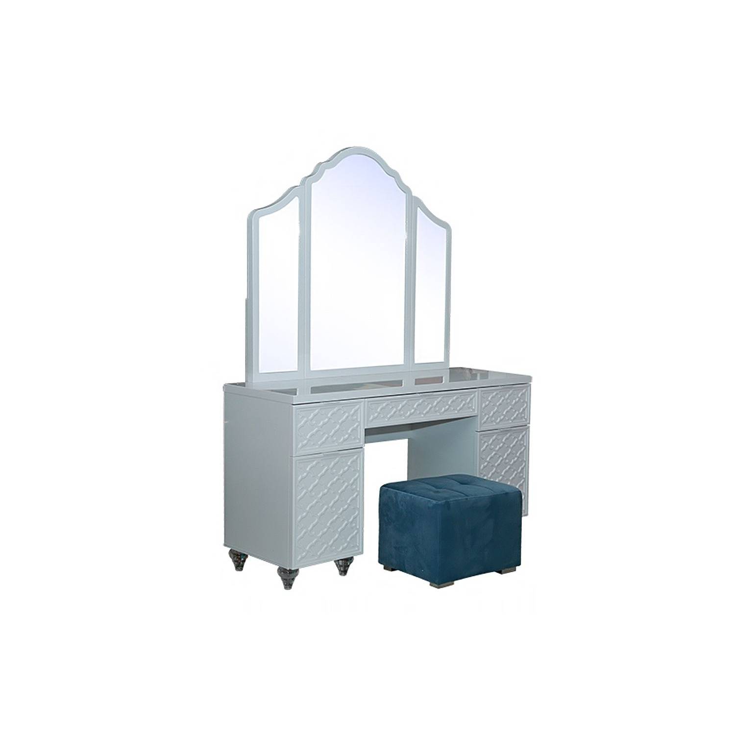Pan Emirates Fastlane Dressing Table With Mirror + Stool White Pan Emirates Fastlane Dressing Table With Mirror + Stool White