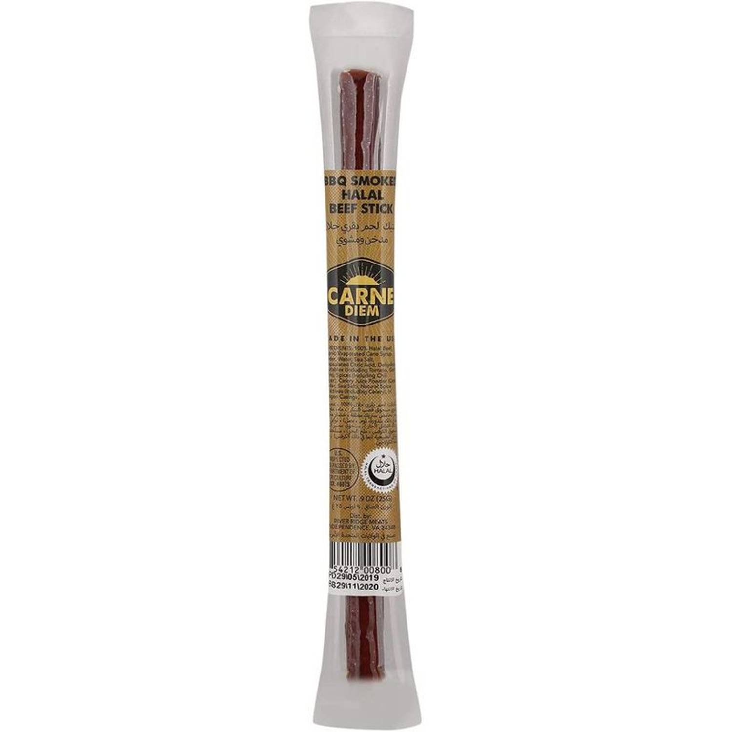 Carne Diem BBQ Smoked Halal Beef Stick 25g (Pack of 20pcs) Carne Diem BBQ Smoked Halal Beef Stick 25g (Pack of 20pcs)
