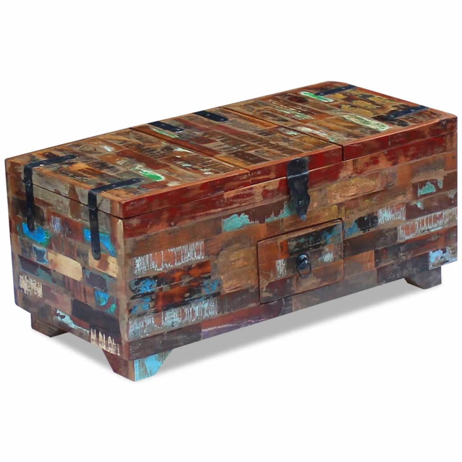 vidaXL Coffee Table Box Chest Solid Reclaimed Wood 80x40x35 cm vidaXL Coffee Table Box Chest Solid Reclaimed Wood 80x40x35 cm