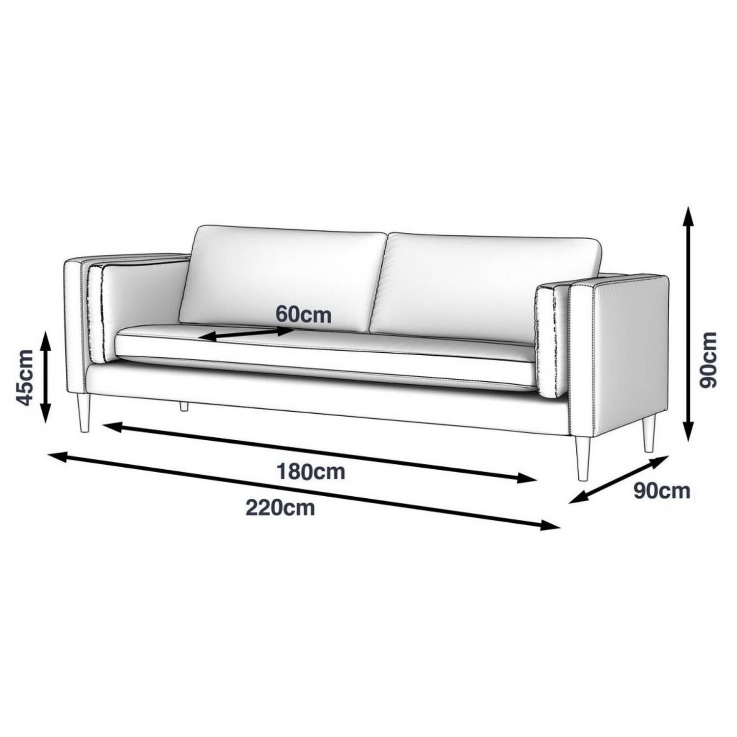 Galaxy Design Eden Series 3 Seater Black Galaxy Design Eden Series 3 Seater Black