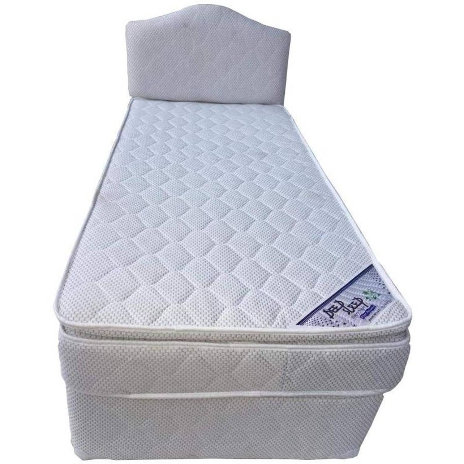Deep Sleep Divan Bed with Headboard with Spring Pillow Top Mattress 100x200cm Deep Sleep Divan Bed with Headboard with Spring Pillow Top Mattress 100x200cm