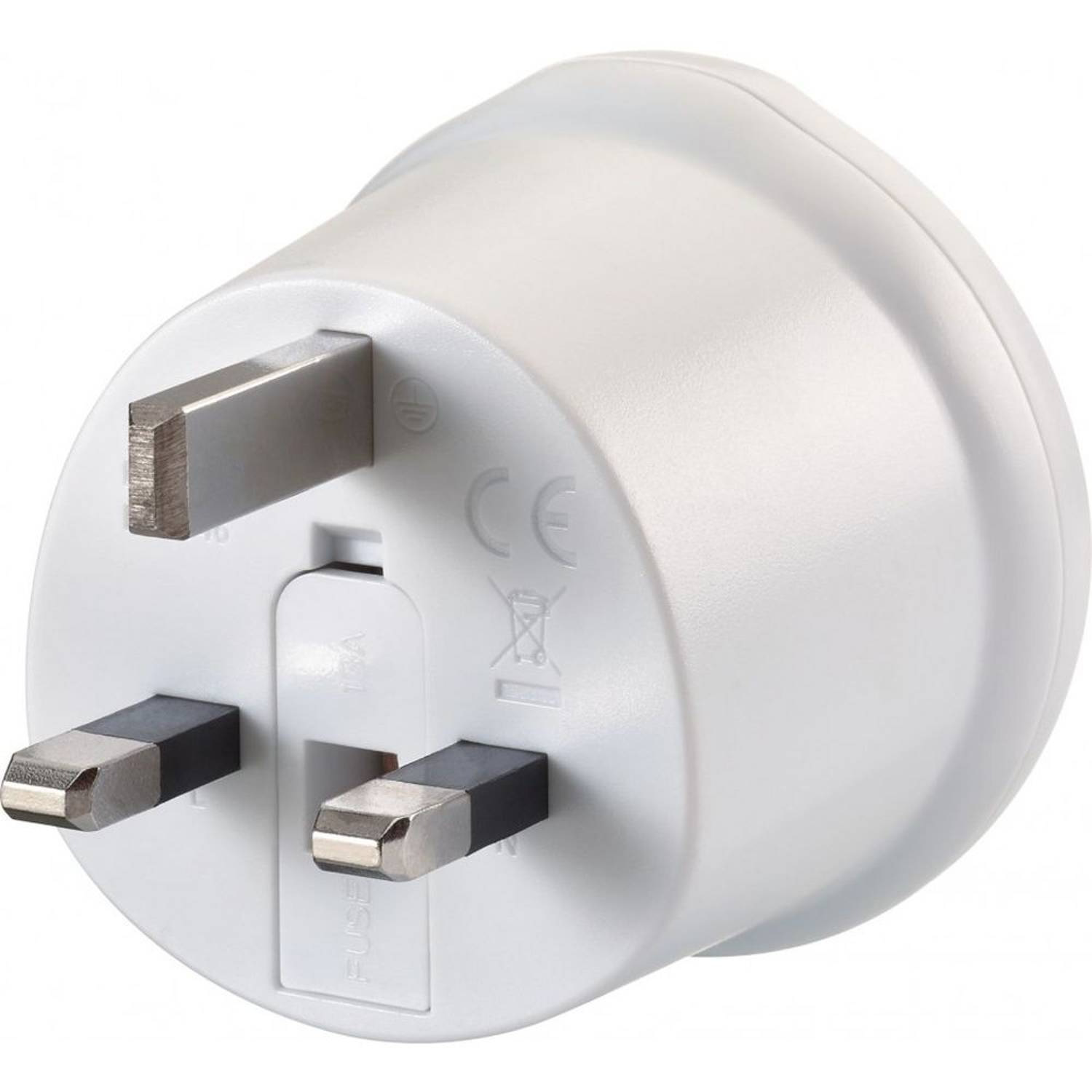 Go Travel EU-UK Adaptor White Go Travel EU-UK Adaptor White