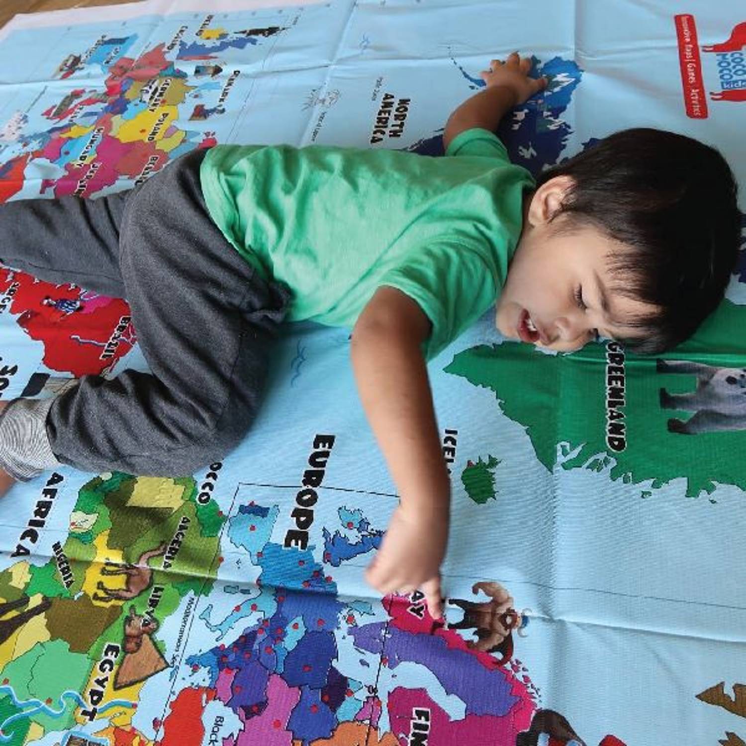 Cocomoco Kids Hop Around The World Giant World Map Game Cocomoco Kids Hop Around The World Giant World Map Game