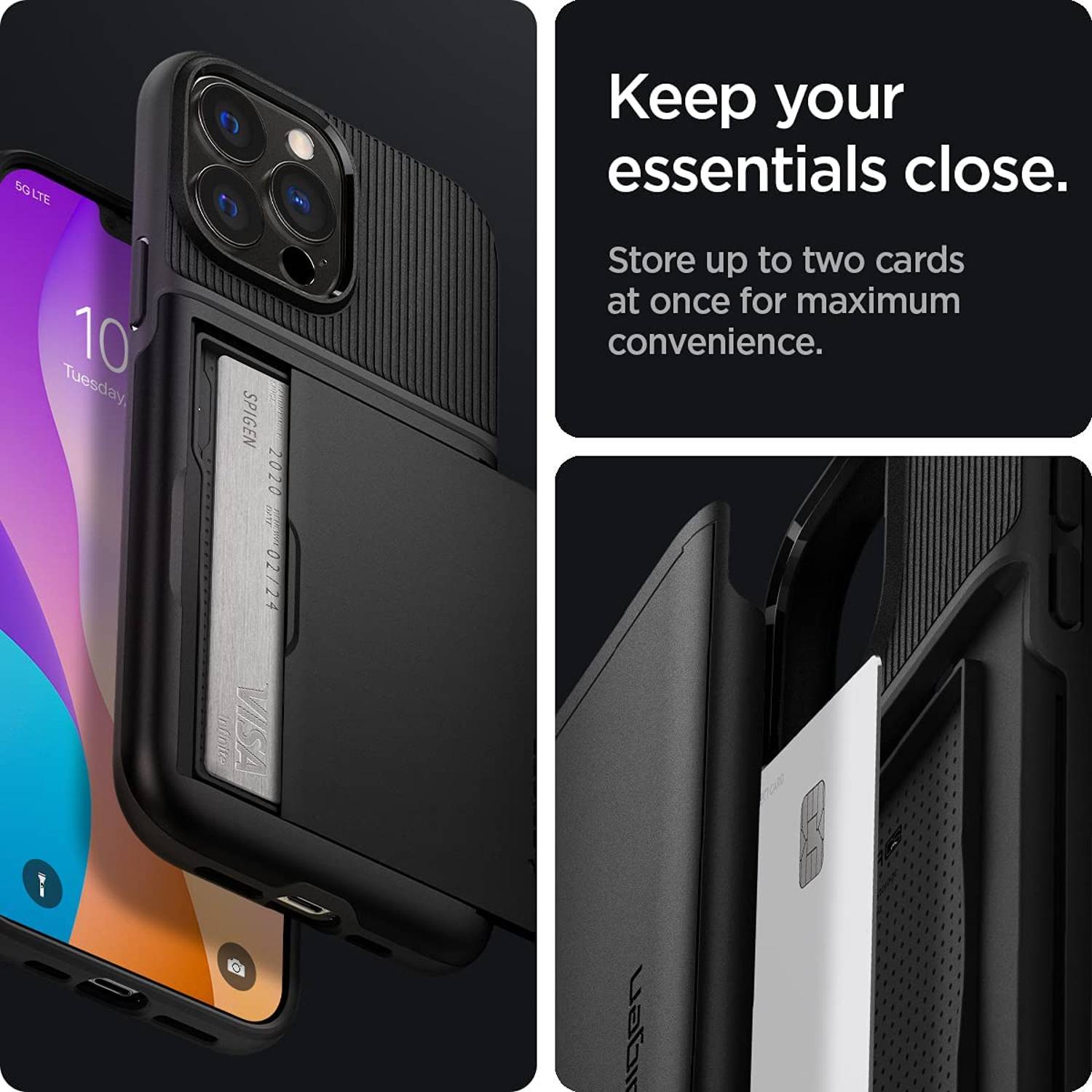 Spigen Slim Armor Cs Designed For Iphone 13 Pro Max Case Cover - Black Spigen Slim Armor Cs Designed For Iphone 13 Pro Max Case Cover - Black