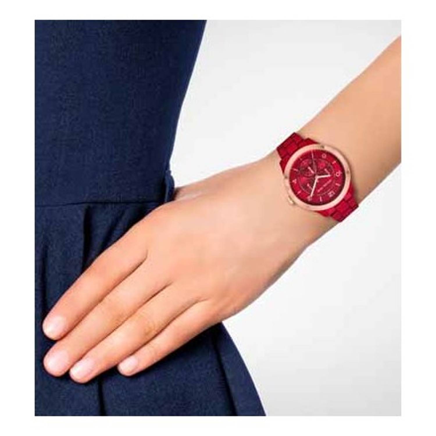 Michael Kors Runway Red Dial Ladies Watch Michael Kors Runway Red Dial Ladies Watch