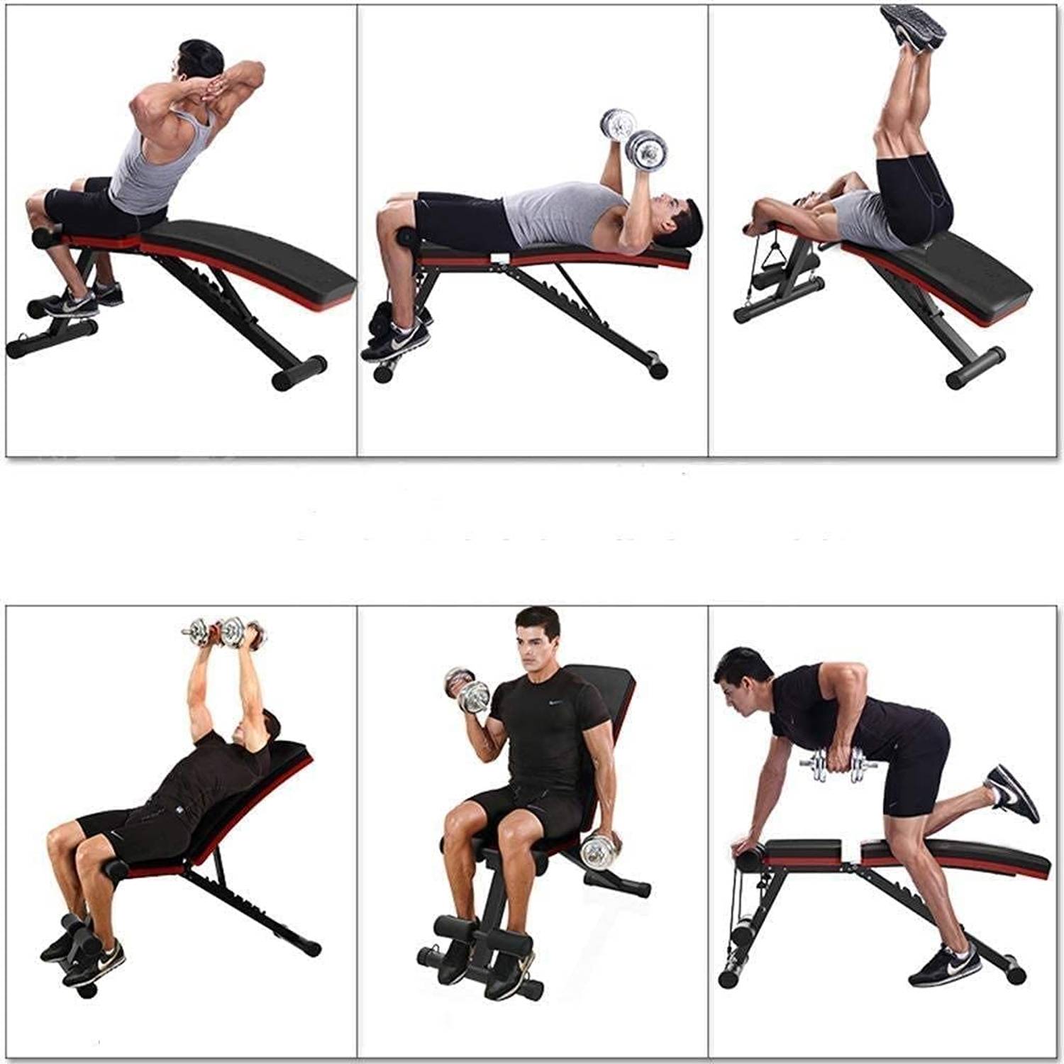ULTIMAX Adjustable Weight Benches for Home Gym Workout Equipment, Multi-function Foldable Sit Up Bench Supine Slim Body Equipment Machine, Strength Training Equipment ULTIMAX Adjustable Weight Benches for Home Gym Workout Equipment, Multi-function Foldable Sit Up Bench Supine Slim Body Equipment Machine, Strength Training Equipment
