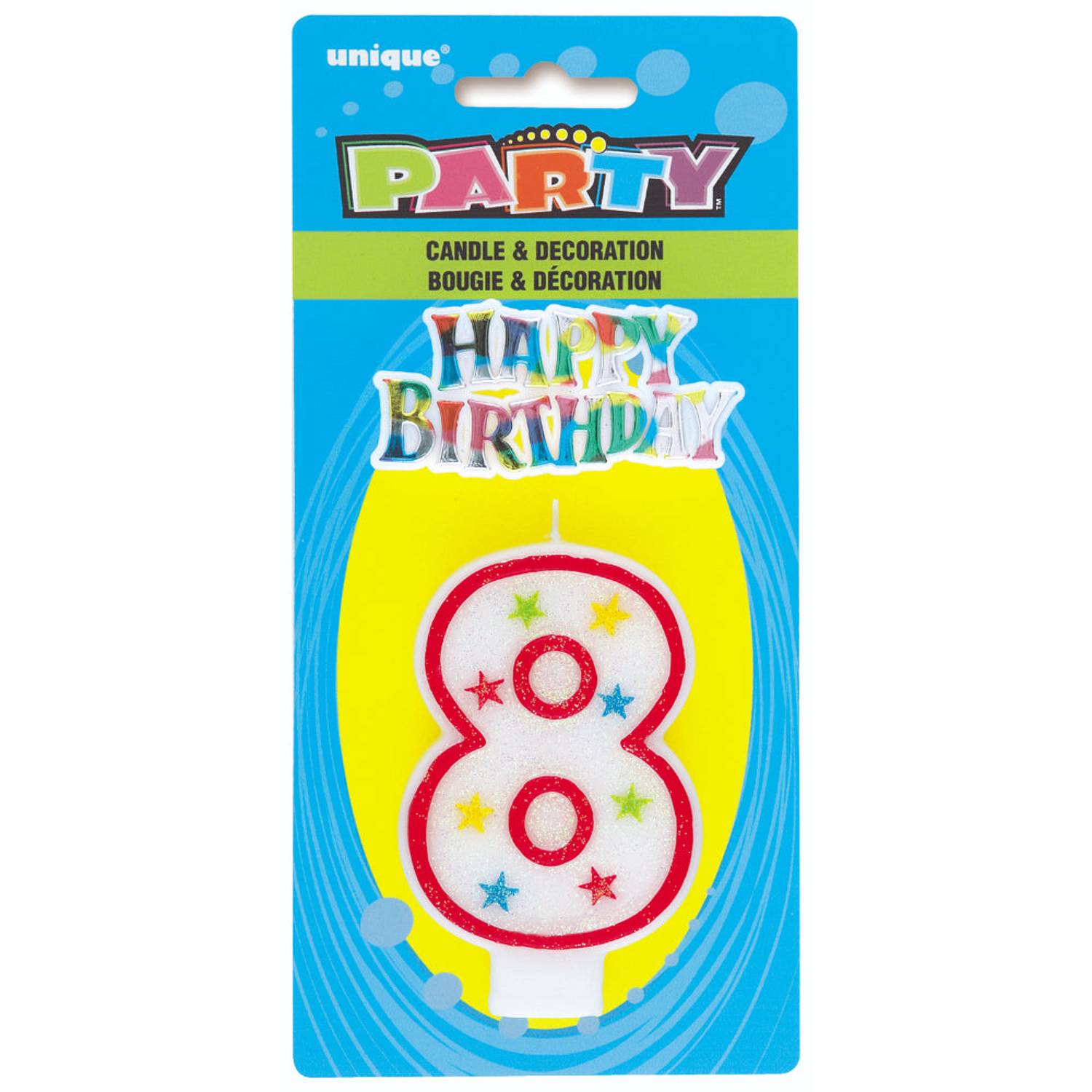 Unique- Numerical 8 Glitter Candle With Cake Dcor Unique- Numerical 8 Glitter Candle With Cake Dcor