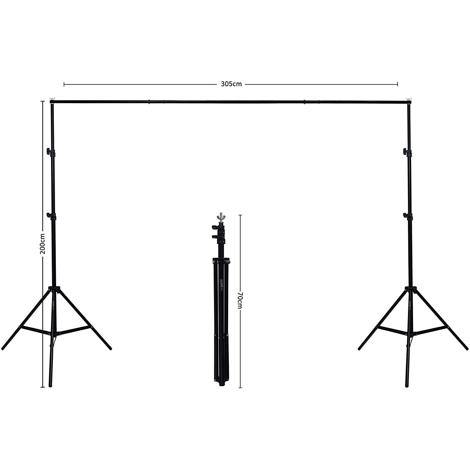Coopic S03 2 X 3 Meters Heavy Duty Adjustable Backdrop Support System Photography Studio Video Stand With 2 Pcs Background Clip Coopic S03 2 X 3 Meters Heavy Duty Adjustable Backdrop Support System Photography Studio Video Stand With 2 Pcs Background Clip