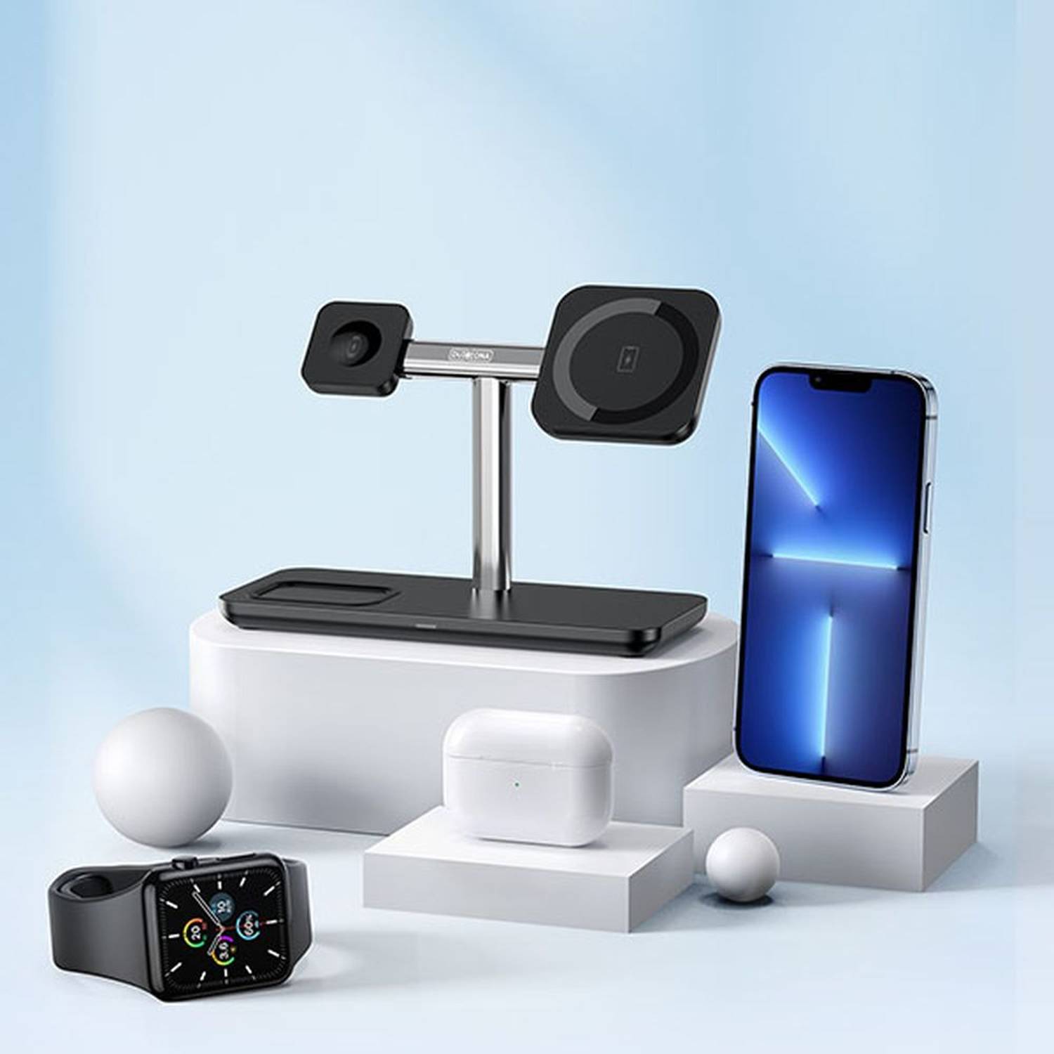 Duzzona 3 In 1 Charging Station Black Duzzona 3 In 1 Charging Station Black