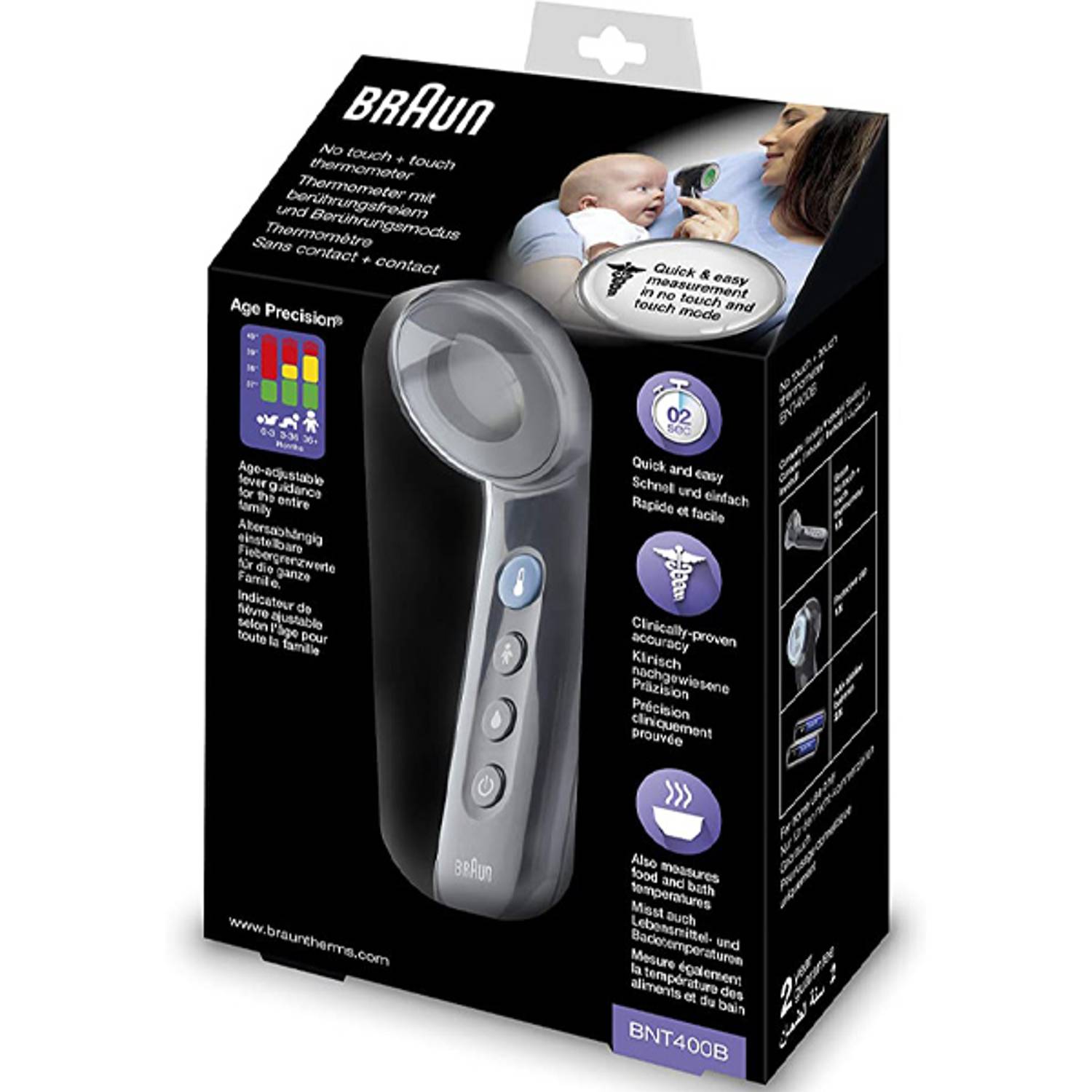 Braun 3-in-1 No Touch+ Thermometer BNT400B Braun 3-in-1 No Touch+ Thermometer BNT400B