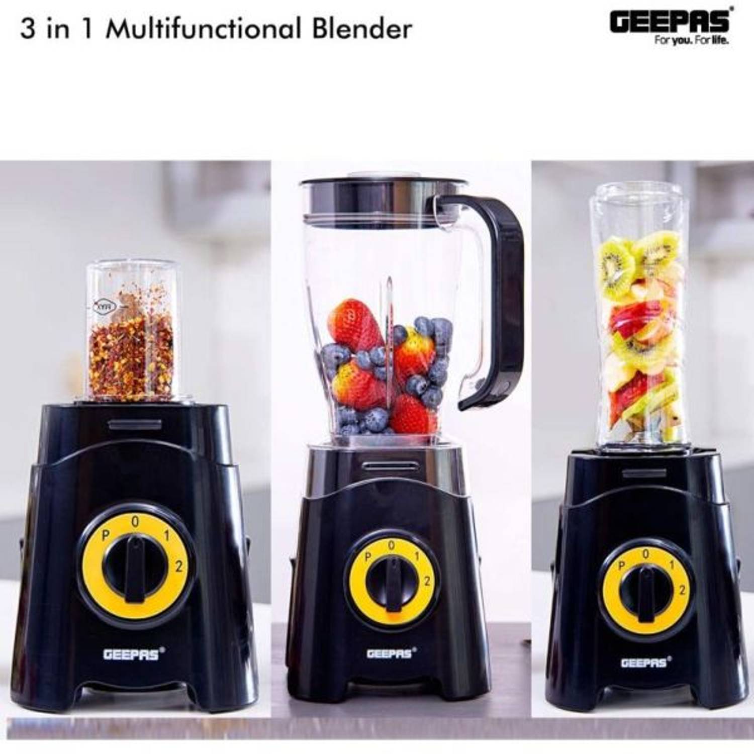 Geepas 3-in-1 Blender GSB44033 Geepas 3-in-1 Blender GSB44033