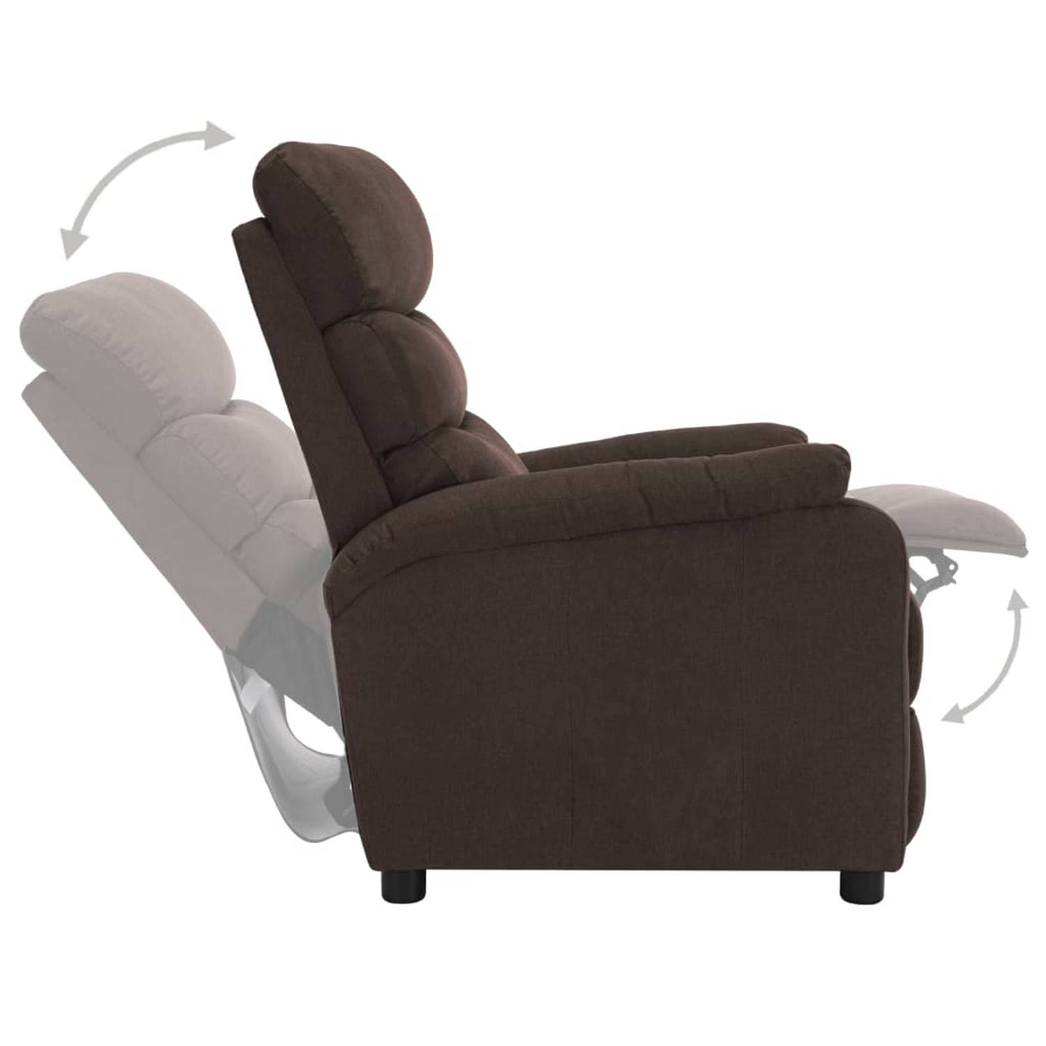 vidaXL Recliner Brown Fabric vidaXL Recliner Brown Fabric
