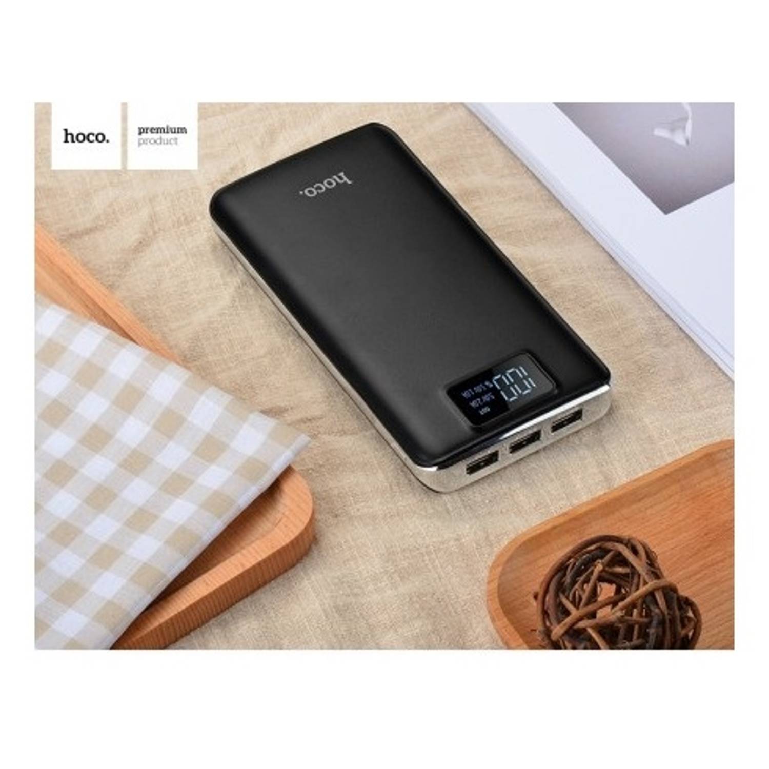 Hoco B23B Power Bank 20000mAh + E7 Mono Bluetooth Earphone Hoco B23B Power Bank 20000mAh + E7 Mono Bluetooth Earphone