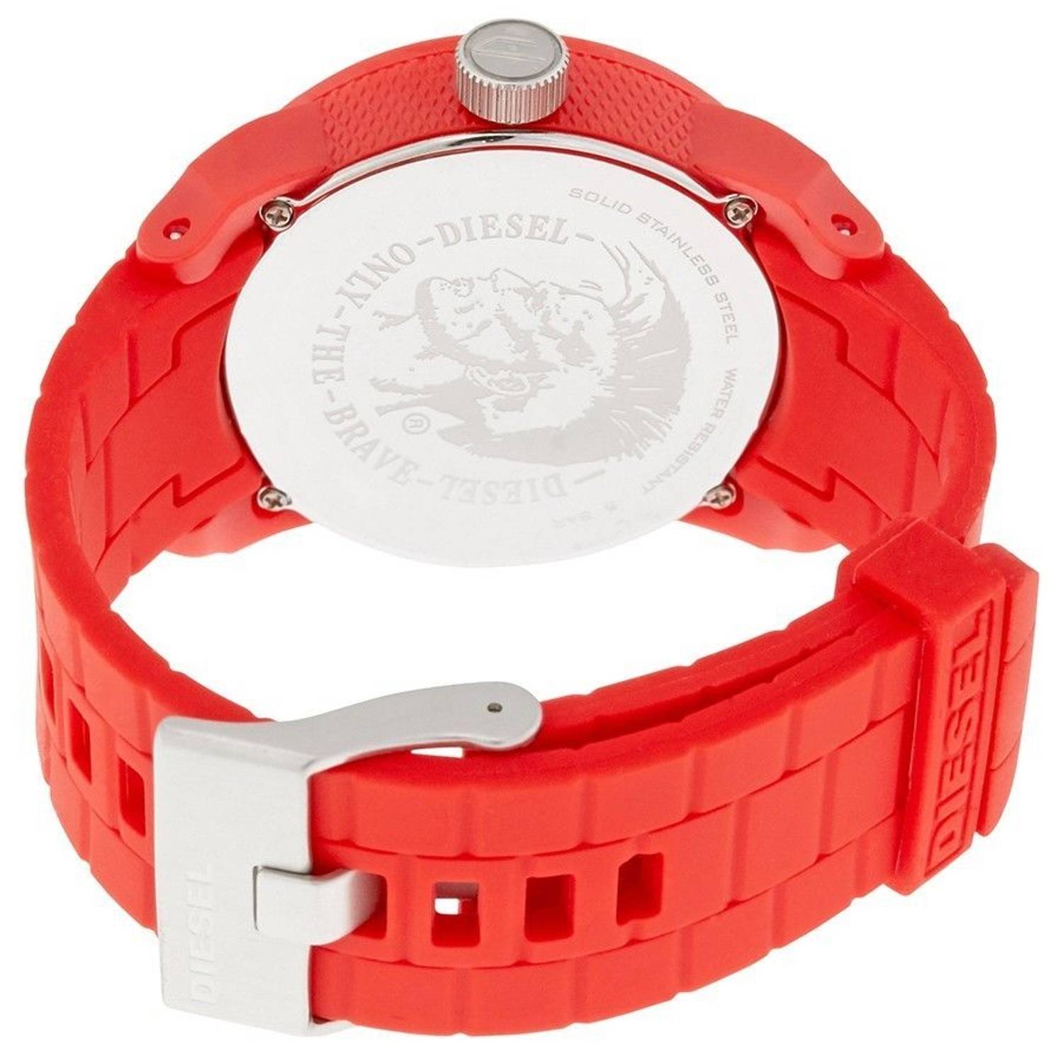 Diesel DZ1440 Color Domination Red Silicone Strap Unisex Watch Diesel DZ1440 Color Domination Red Silicone Strap Unisex Watch