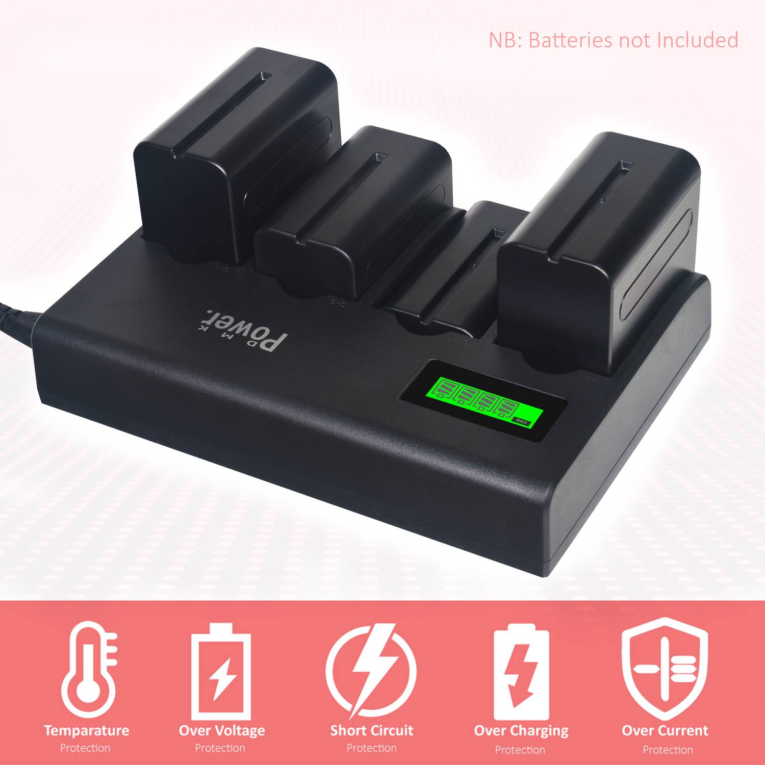 Dmk Power 4 Channel Led Display Battery Charger Compatible With Sony Npf-series Black Dmk Power 4 Channel Led Display Battery Charger Compatible With Sony Npf-series Black