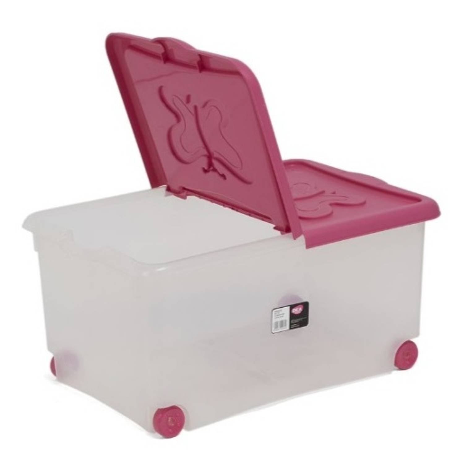Twin Flap Storage Box Pink/Clear 43 liter Twin Flap Storage Box Pink/Clear 43 liter