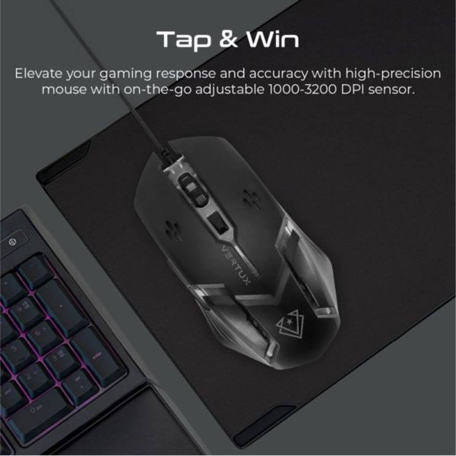 Vertux Ergonomic Gaming Keyboard & Mouse Combo Black Vertux Ergonomic Gaming Keyboard & Mouse Combo Black