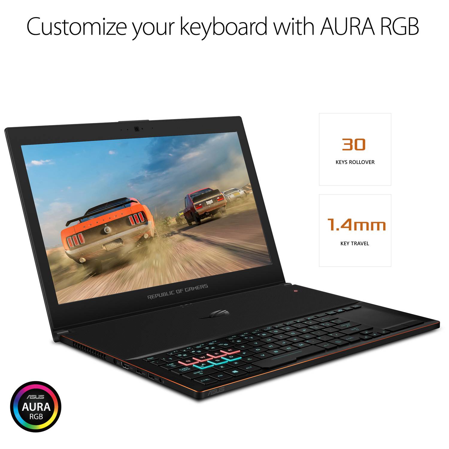 Asus ROG Zephyrus GX501VS-GZ066T Gaming Laptop - Core i7 2.8GHz 24GB 512GB 8GB Win10 15.6inch FHD Black Asus ROG Zephyrus GX501VS-GZ066T Gaming Laptop - Core i7 2.8GHz 24GB 512GB 8GB Win10 15.6inch FHD Black