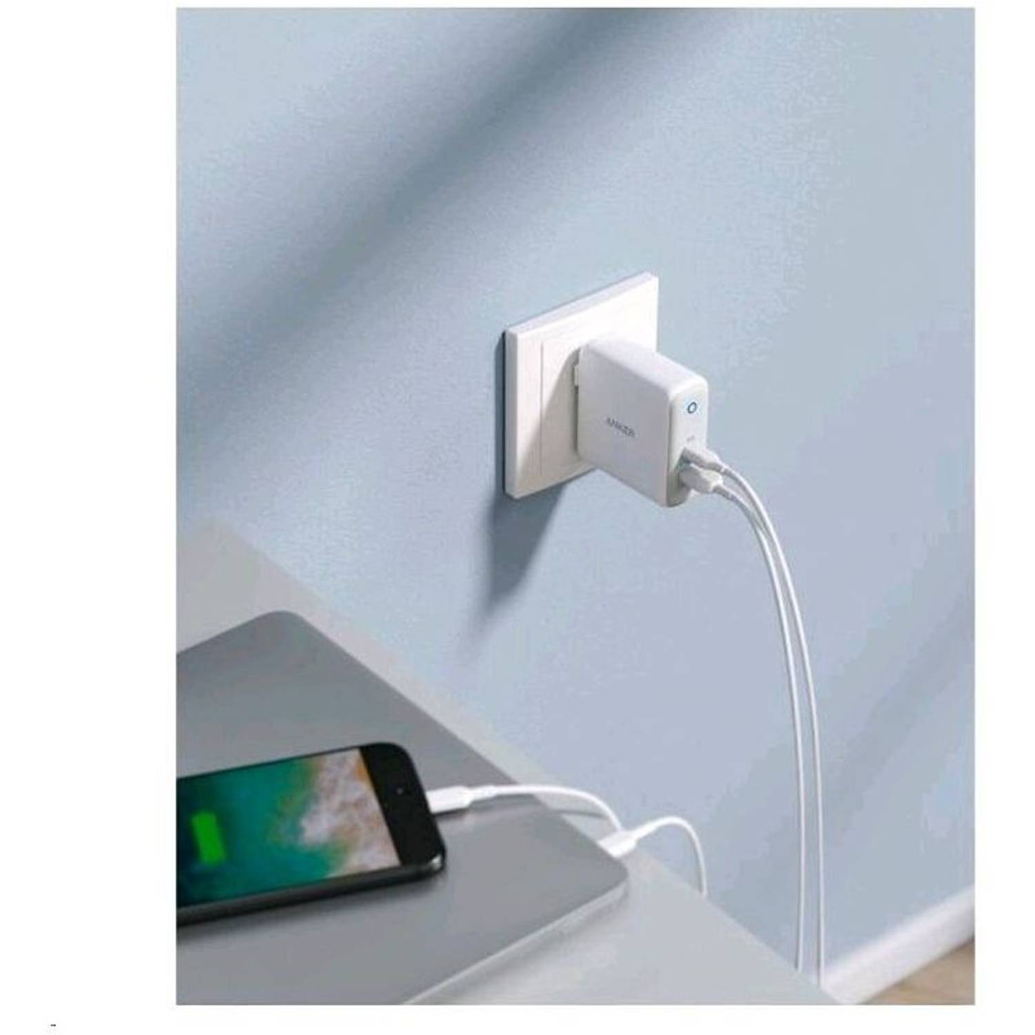 Anker Dual Port USB C Wall Charger White Anker Dual Port USB C Wall Charger White