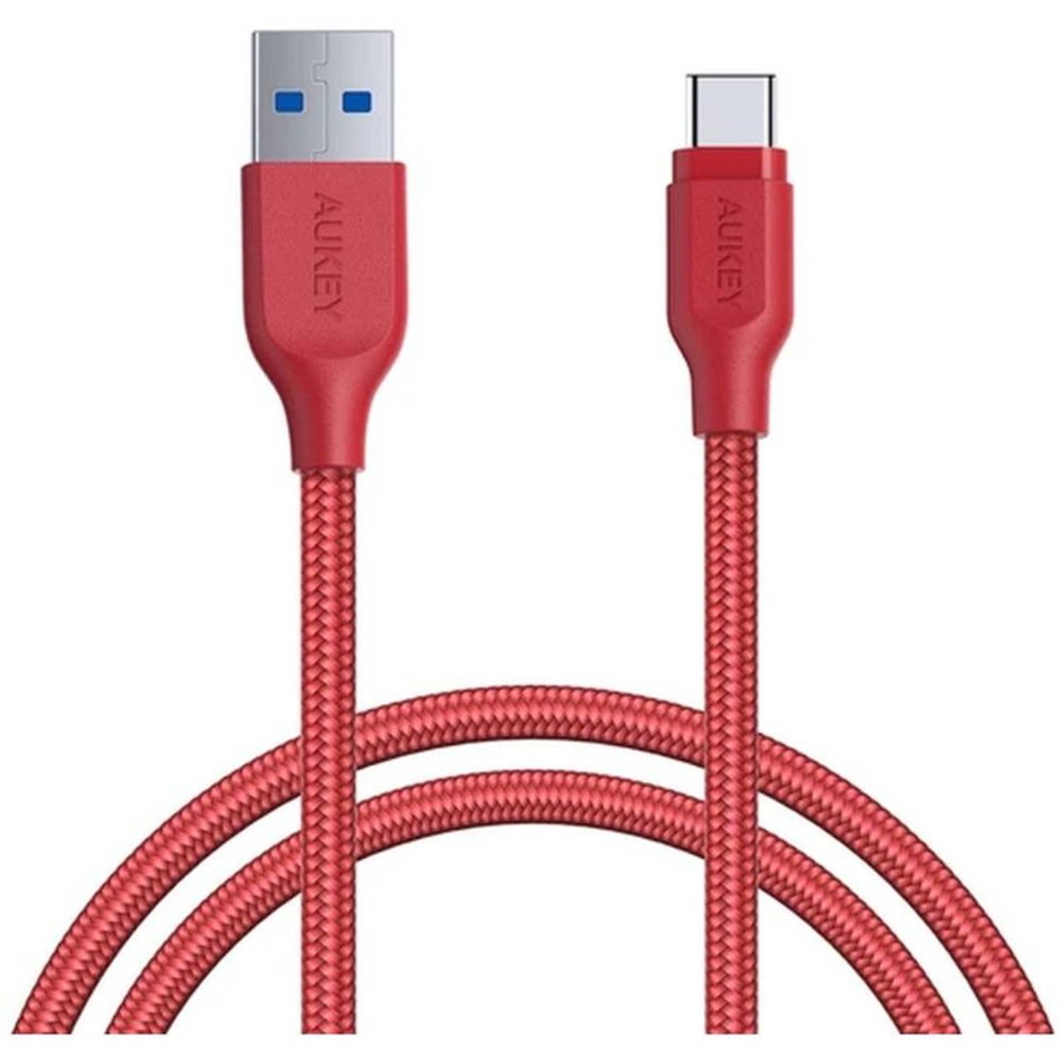Aukey Braided USB 3.1 To USB-C Cable 1.2m Red Aukey Braided USB 3.1 To USB-C Cable 1.2m Red