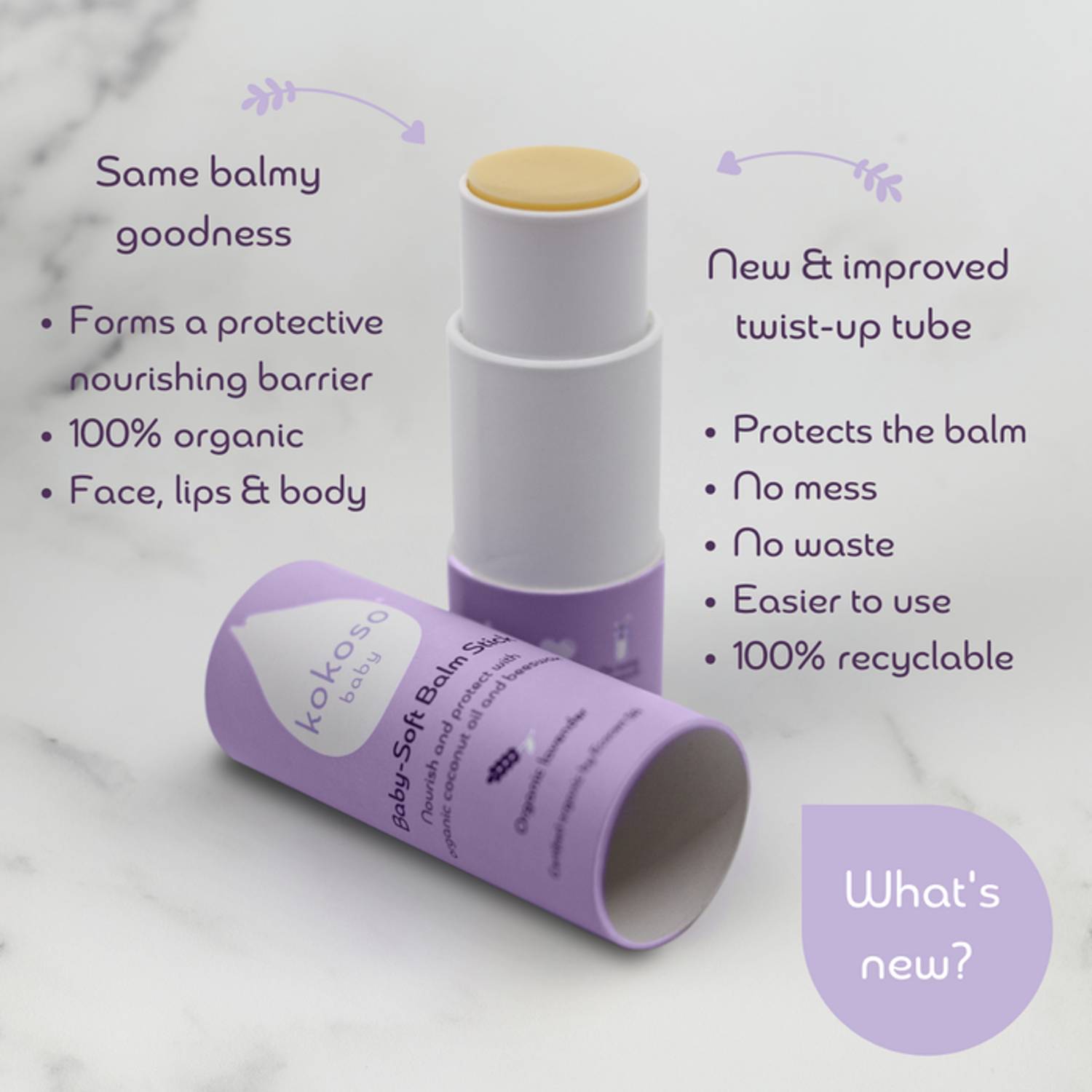 Kokoso Baby Soft Balm Stick, Lavender Kokoso Baby Soft Balm Stick, Lavender