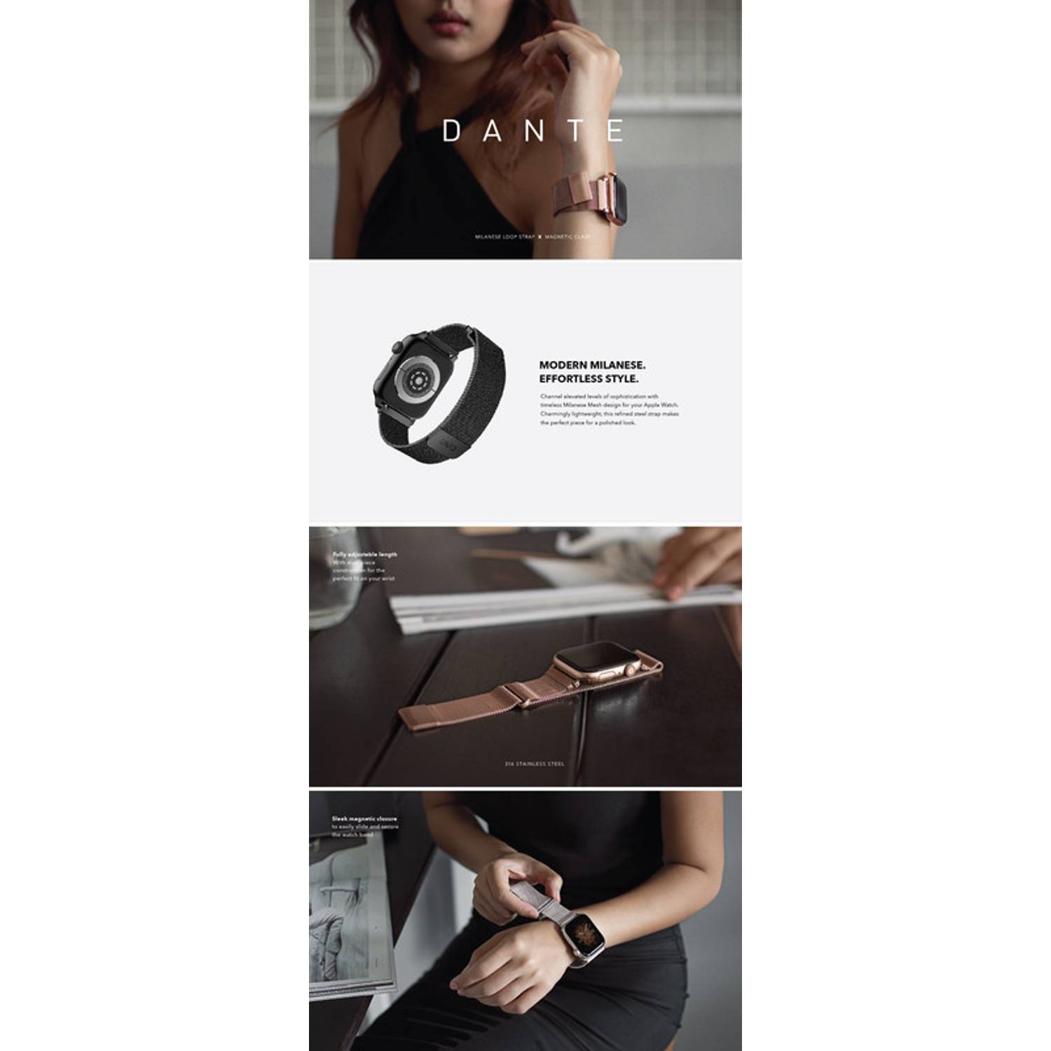 Uniq Apple Watch Mesh Steel Strap 38/40mm Graphite Uniq Apple Watch Mesh Steel Strap 38/40mm Graphite