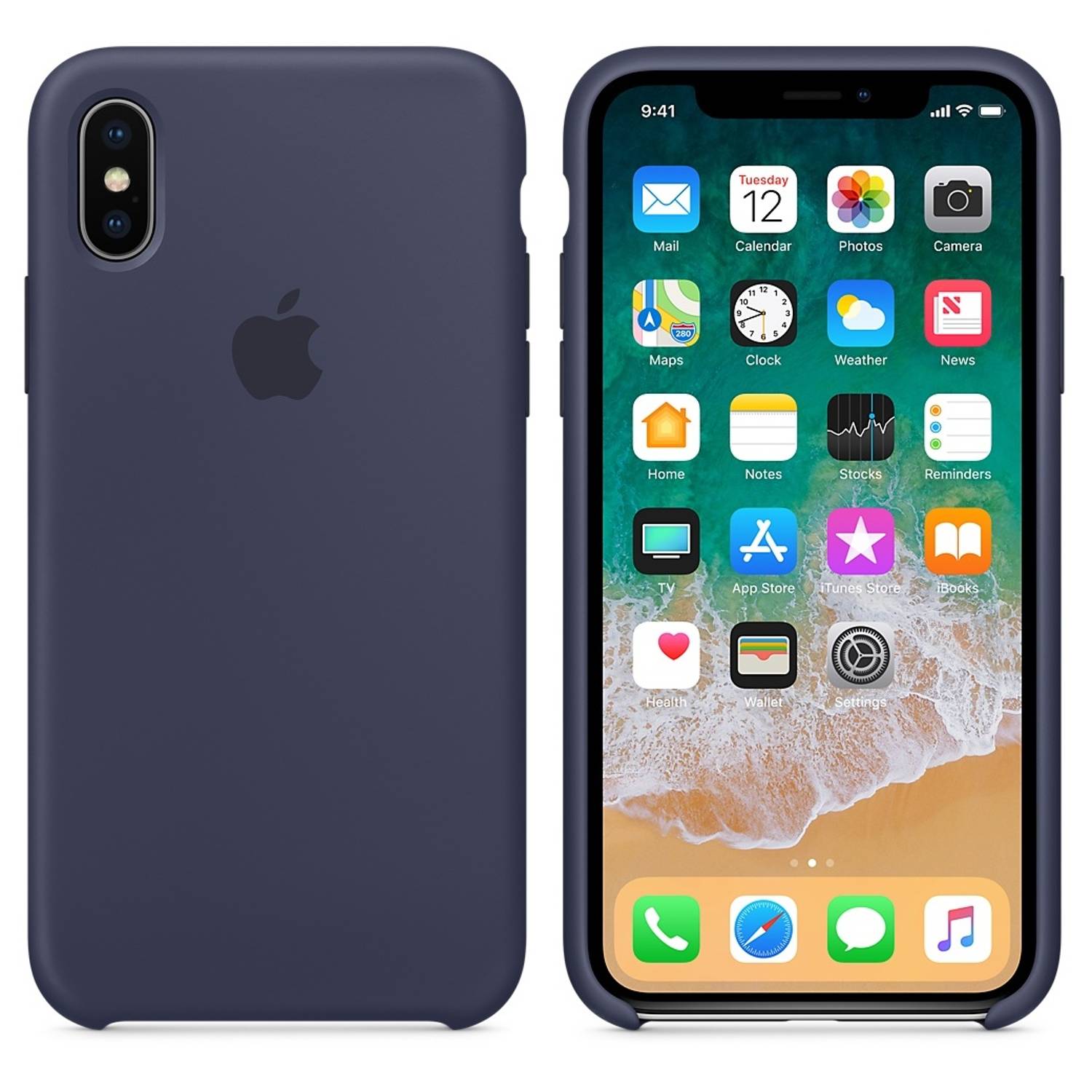 Apple Silicone Case Midnight Blue For iPhone X - MQT32ZM/A Apple Silicone Case Midnight Blue For iPhone X - MQT32ZM/A