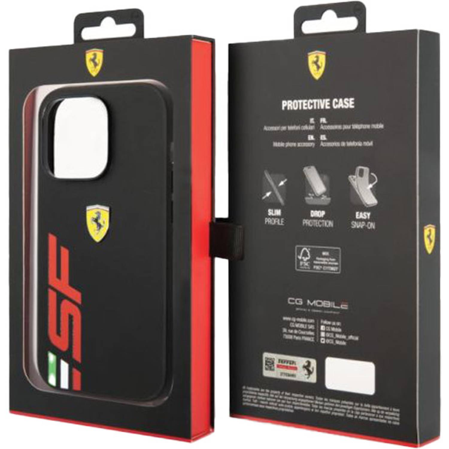 Ferrari Leather Case Black With SF Logo iPhone 14 Pro Max Ferrari Leather Case Black With SF Logo iPhone 14 Pro Max