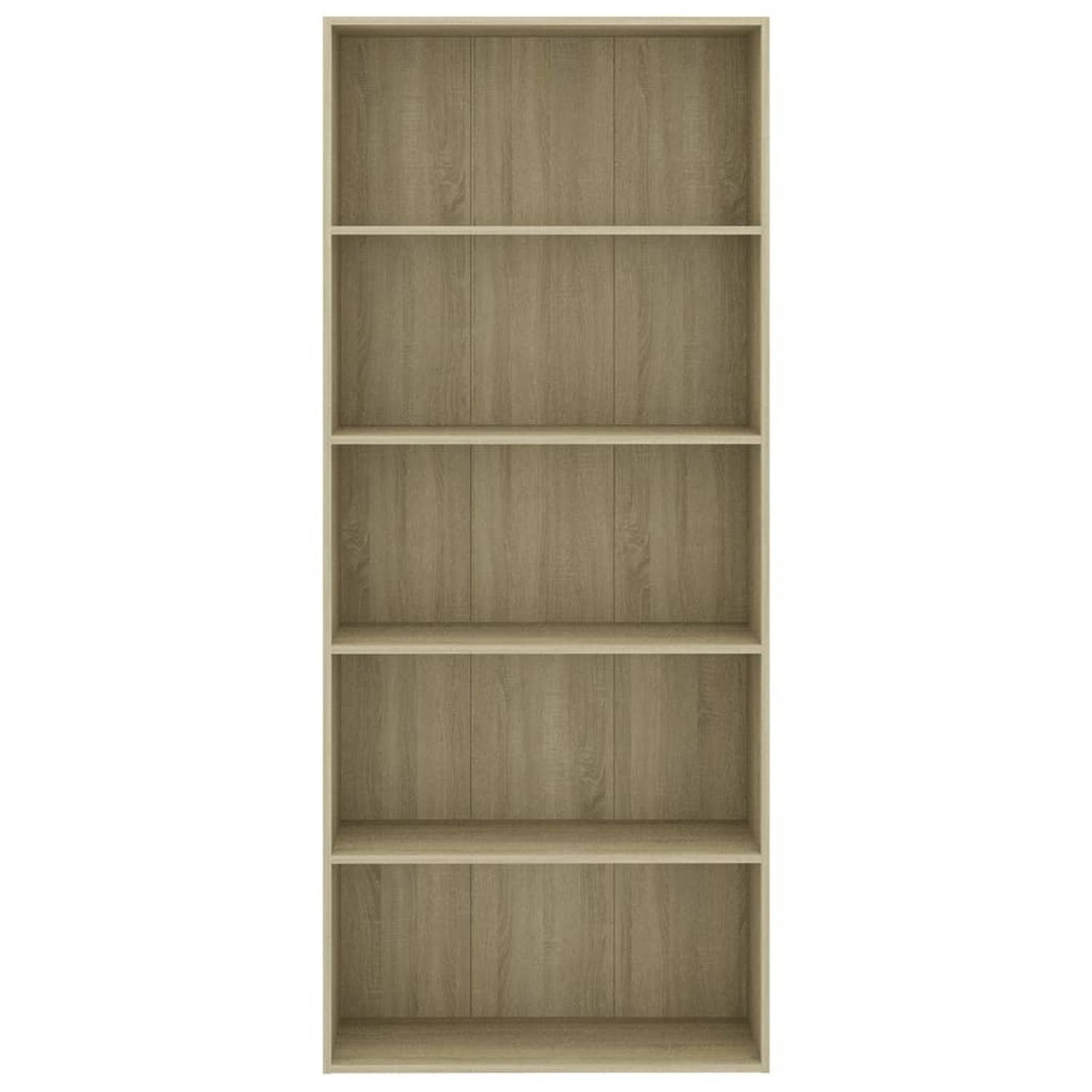 vidaXL 5-Tier Book Cabinet Sonoma Oak 80x30x189 cm Engineered Wood vidaXL 5-Tier Book Cabinet Sonoma Oak 80x30x189 cm Engineered Wood