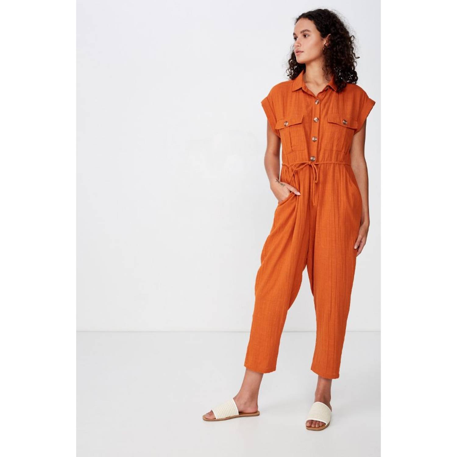 Cotton On Woven Isabella Utility Jumpsuit Brown Medium Cotton On Woven Isabella Utility Jumpsuit Brown Medium