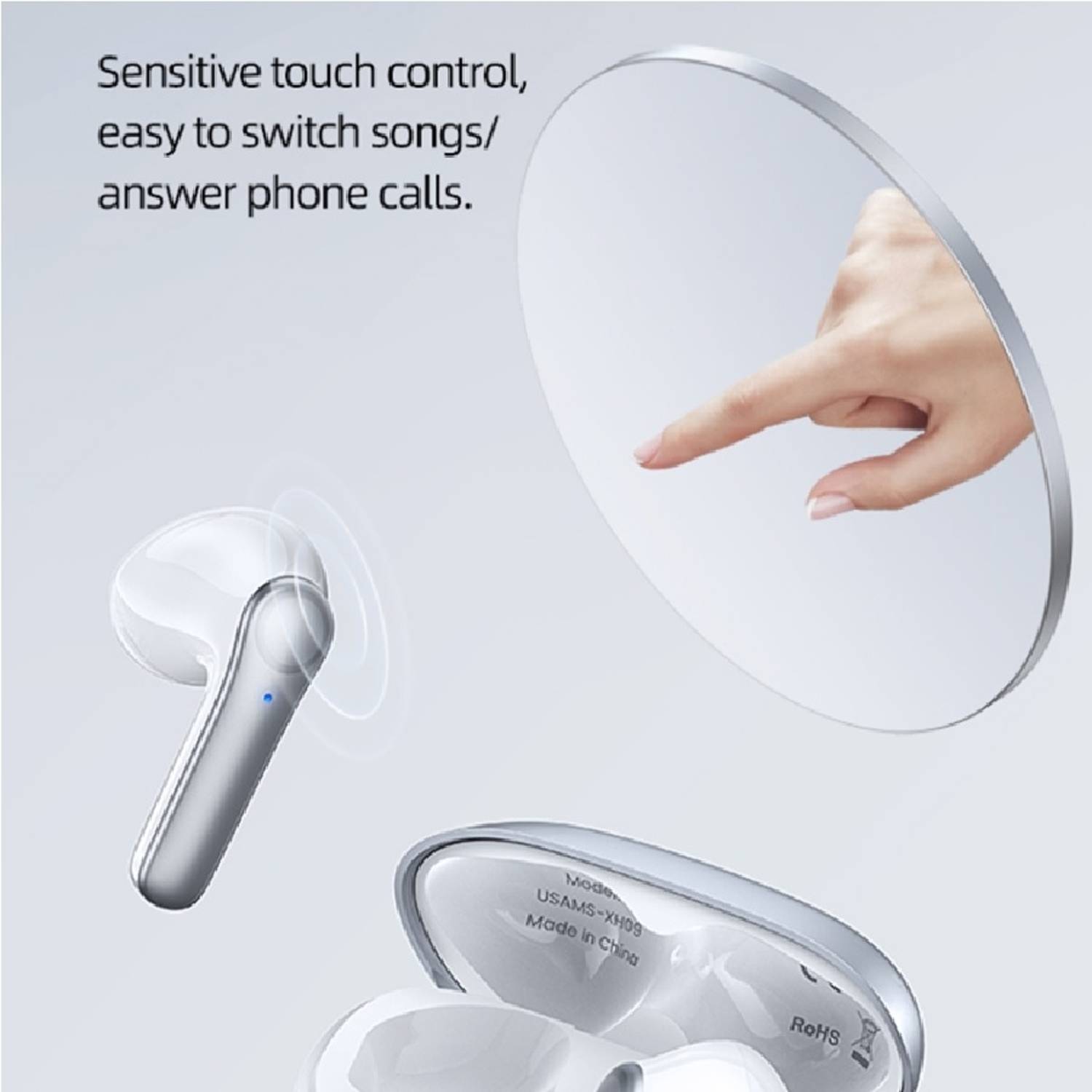 Usams Xh09 Tws Binaural Semi-in-ear Wireless Buletooth Earphone White Usams Xh09 Tws Binaural Semi-in-ear Wireless Buletooth Earphone White