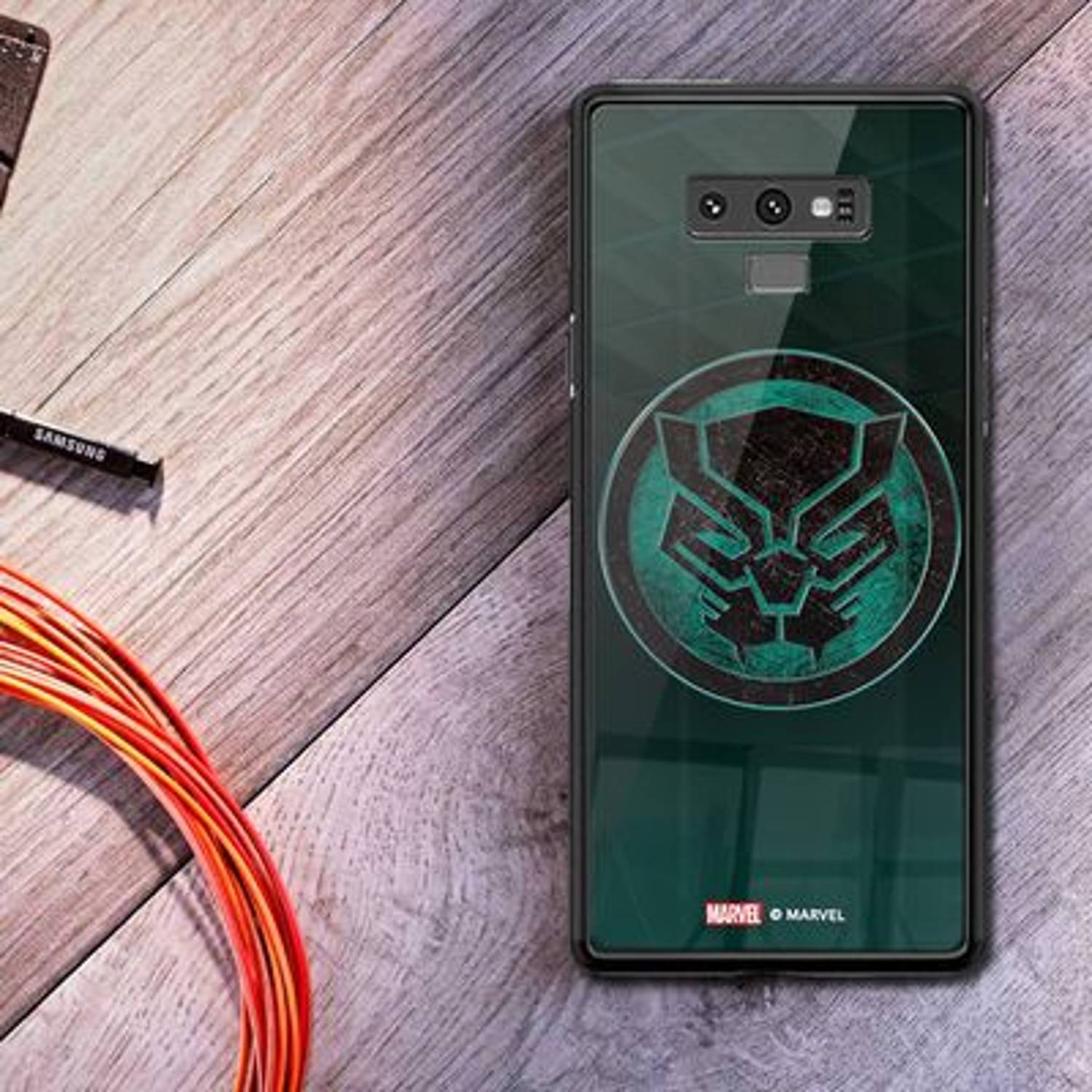 غطاء سامسونج نوت 9 بشعار مارفيل Green Black Panther غطاء سامسونج نوت 9 بشعار مارفيل Green Black Panther