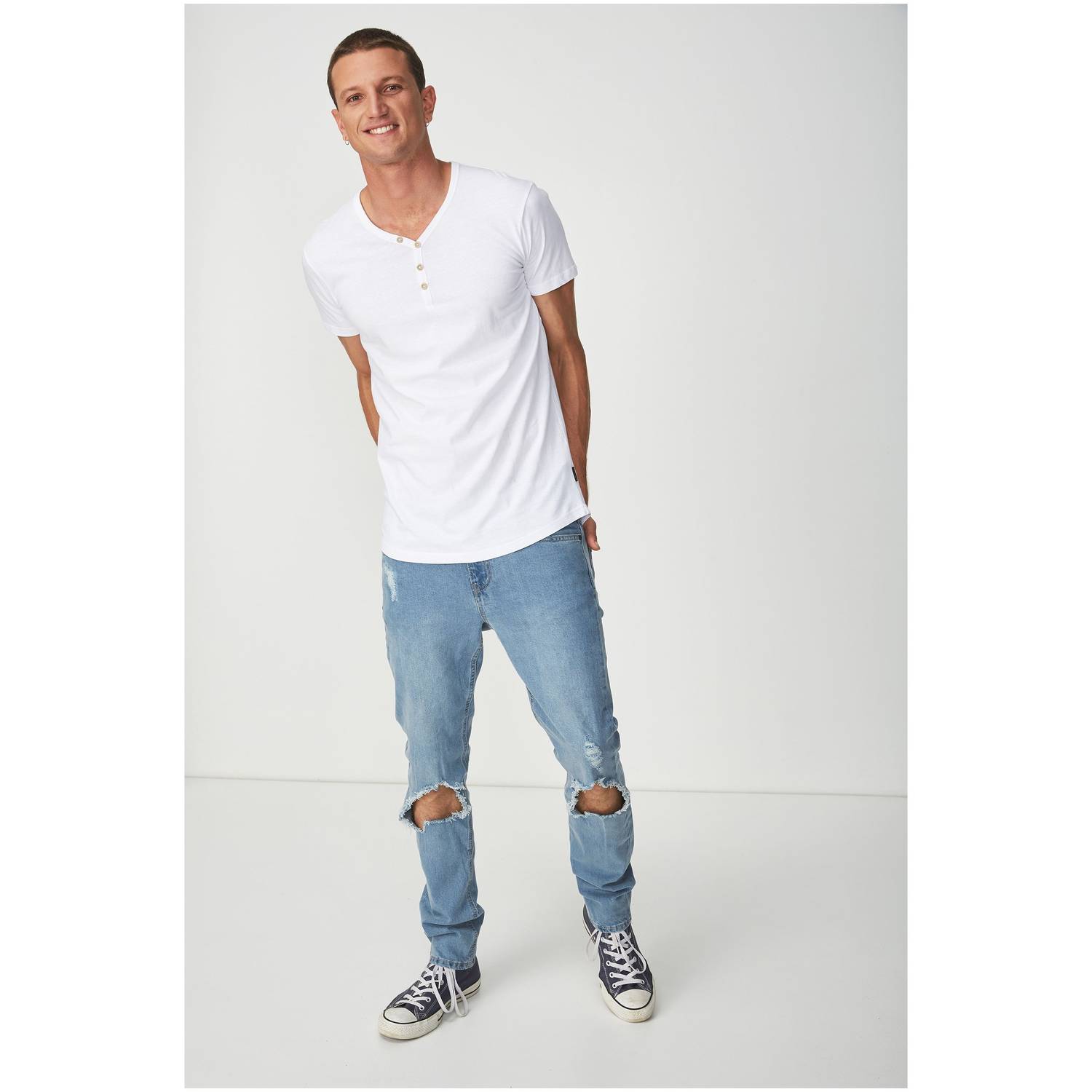 Cotton On Essential Henley White Extra Small Cotton On Essential Henley White Extra Small