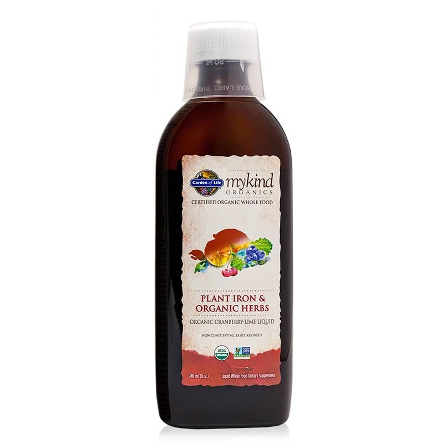 Garden Of Life Mykind Organics Plant Iron & Organic Herbs Cranberry Lime 240ml Garden Of Life Mykind Organics Plant Iron & Organic Herbs Cranberry Lime 240ml
