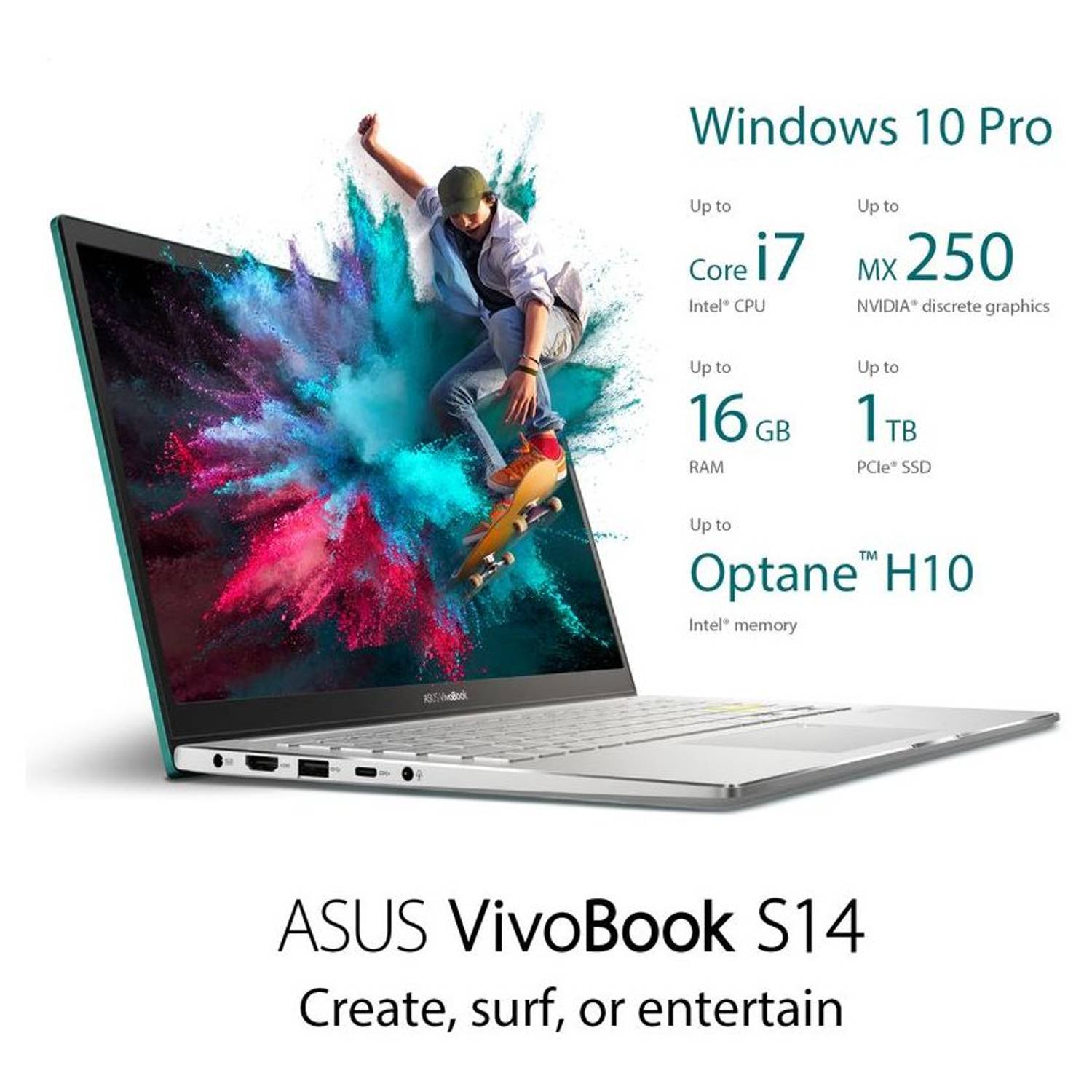 Asus VivoBook S14 S433FL-EB079T Laptop - Core i7 1.8GHz 8GB 512GB 2GB Win10 14inch FHD Green English/Arabic Keyboard Asus VivoBook S14 S433FL-EB079T Laptop - Core i7 1.8GHz 8GB 512GB 2GB Win10 14inch FHD Green English/Arabic Keyboard